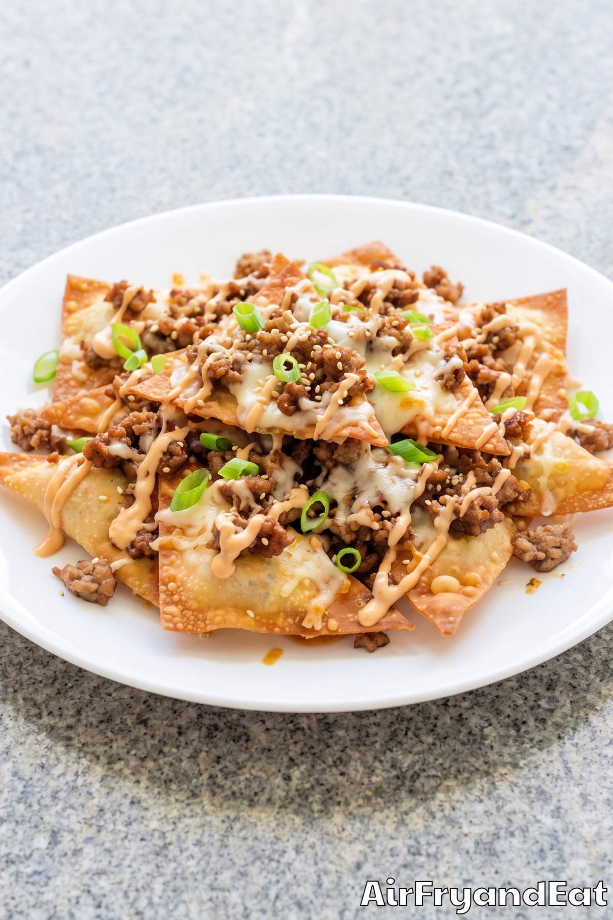 Crunchy wonton nachos with fresh toppings