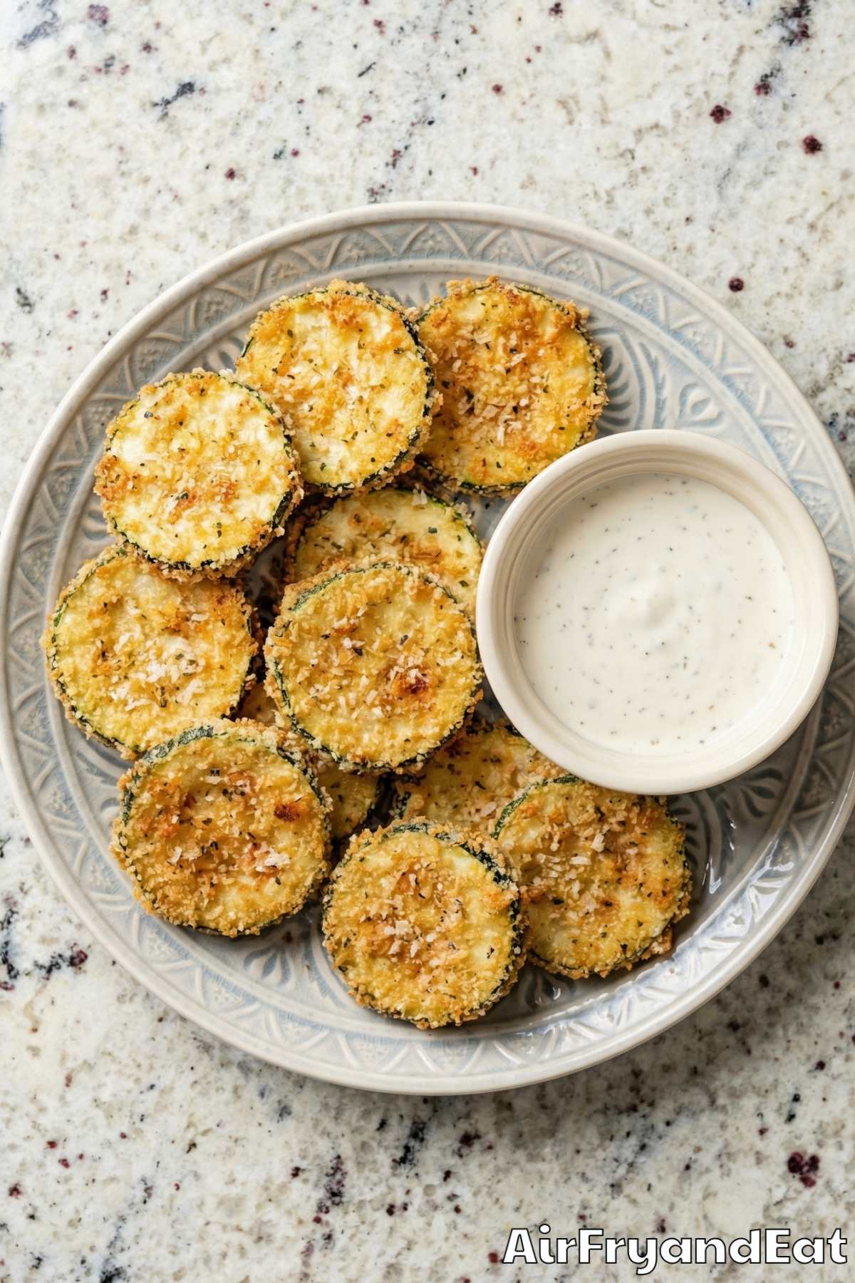 Easy air fryer crispy zucchini chips