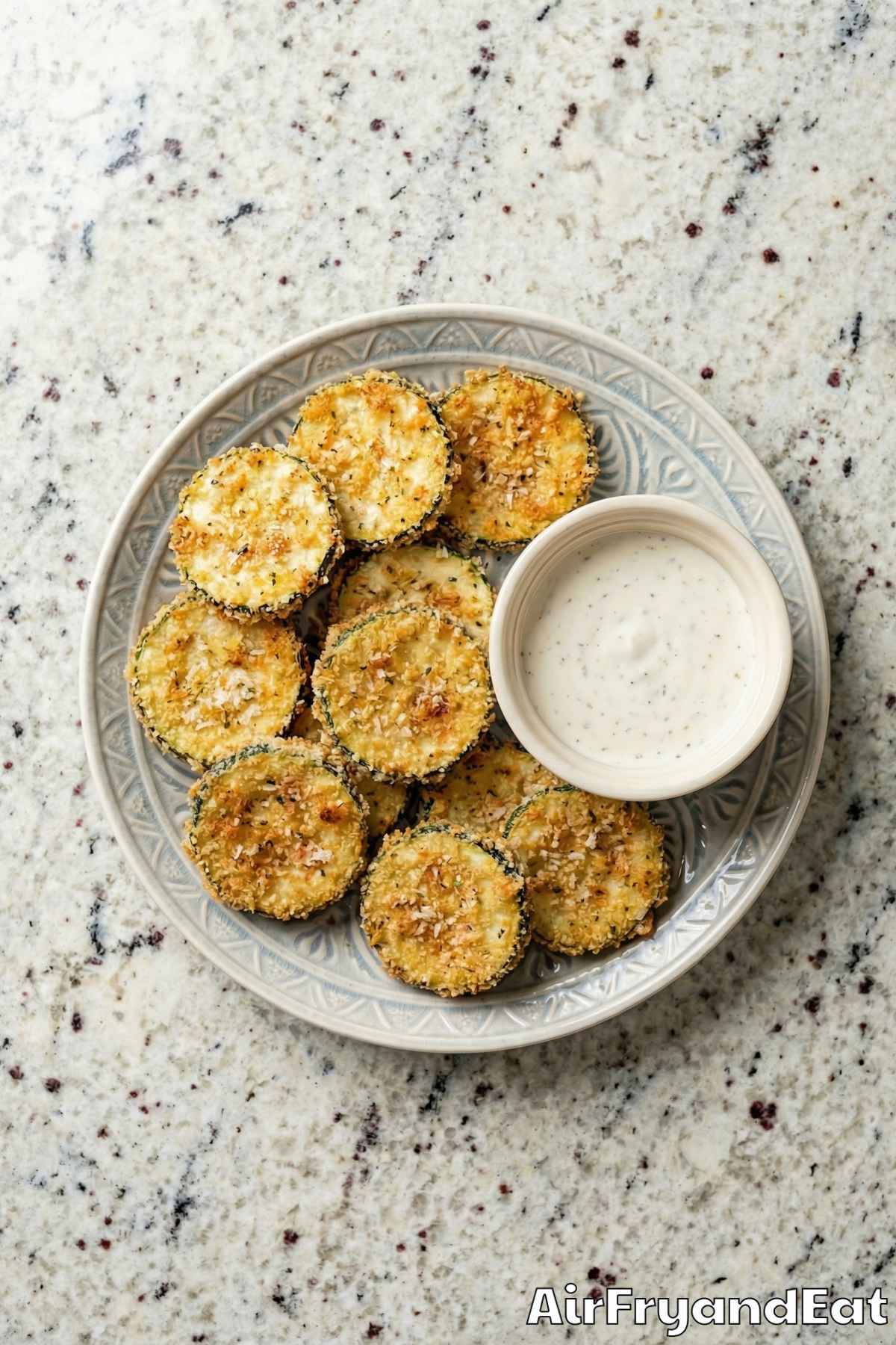 Homemade crispy air fryer zucchini chips