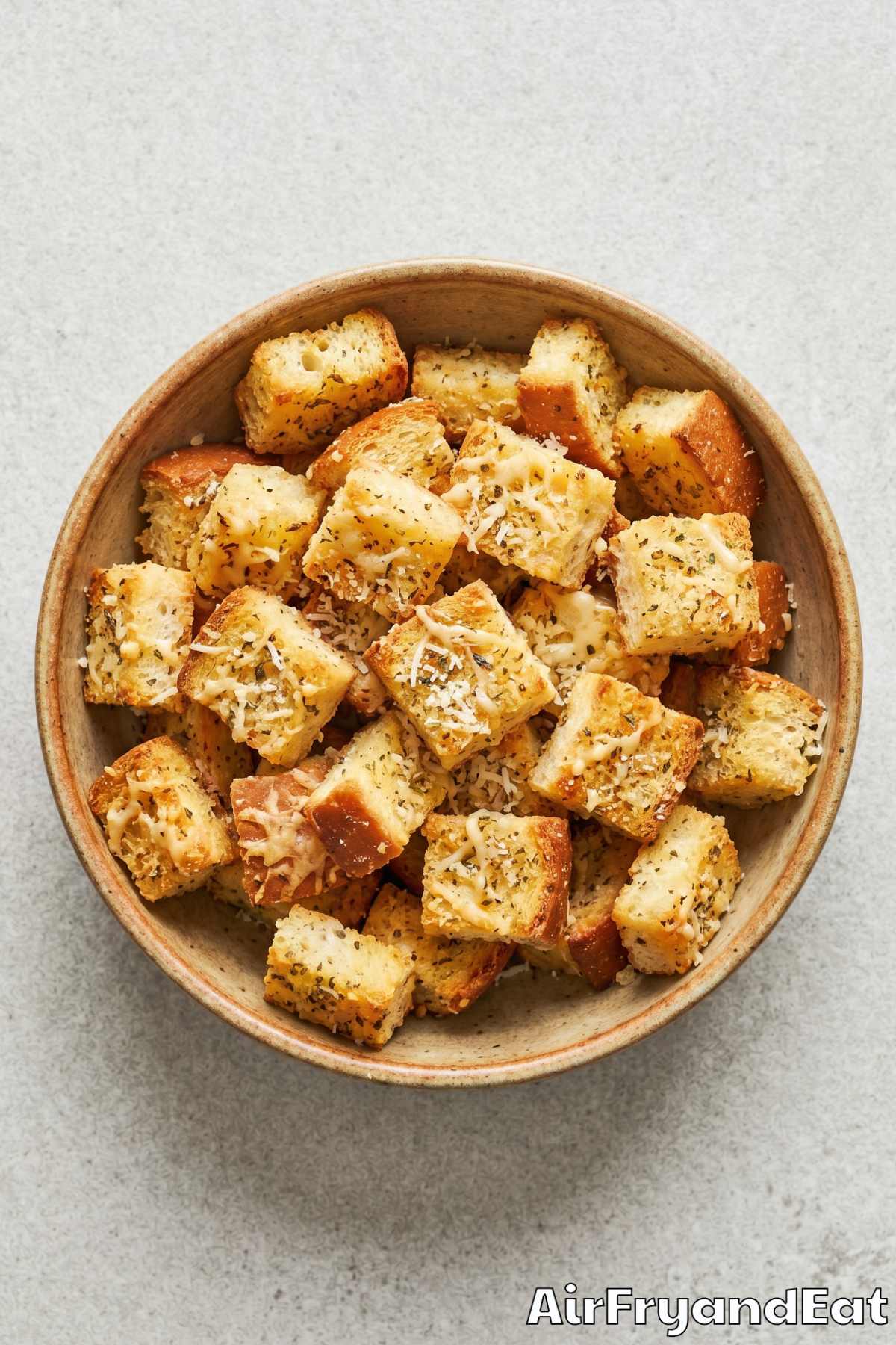 Crunchy homemade air fryer croutons