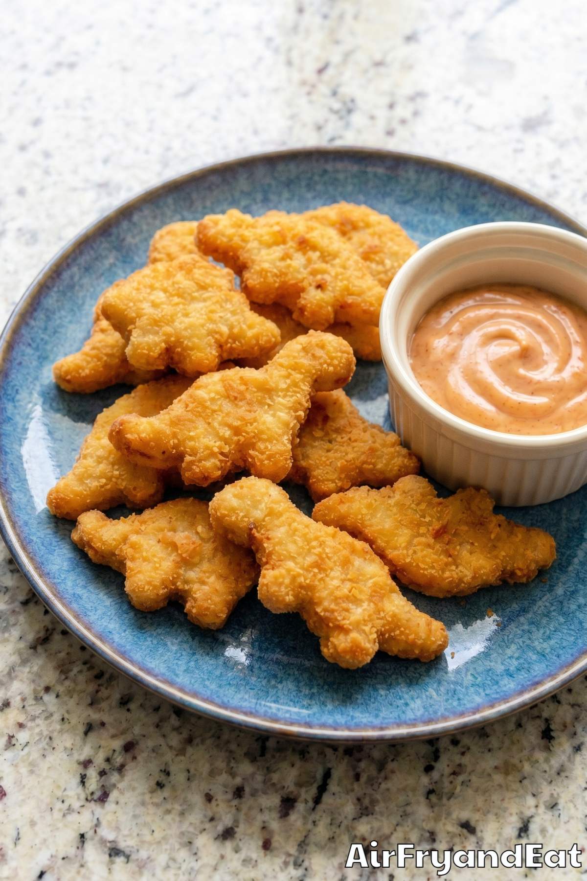 Simple air fryer dino nuggets snack plate