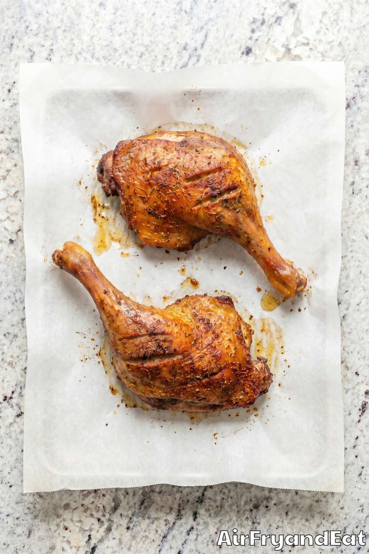 Easy air fryer duck legs with golden skin