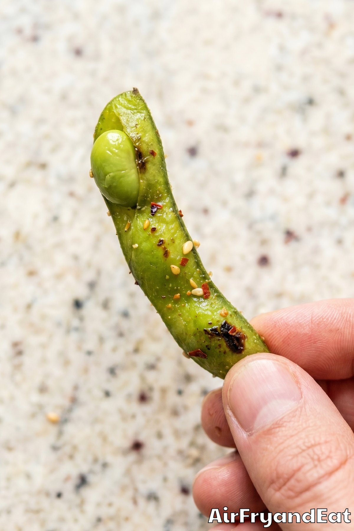 Wholesome air fryer edamame appetizer