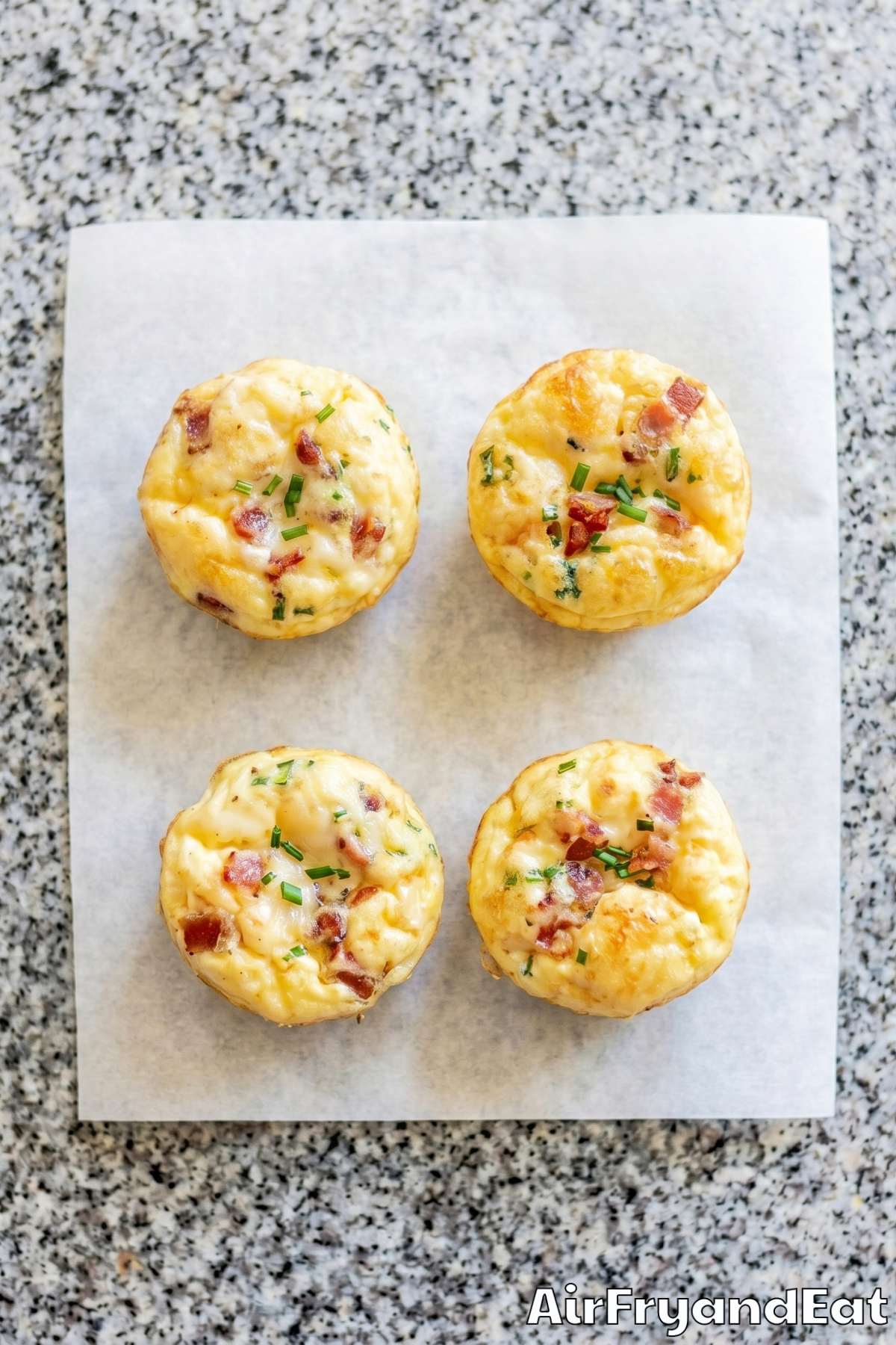 Creamy air fryer egg bites on a tray
