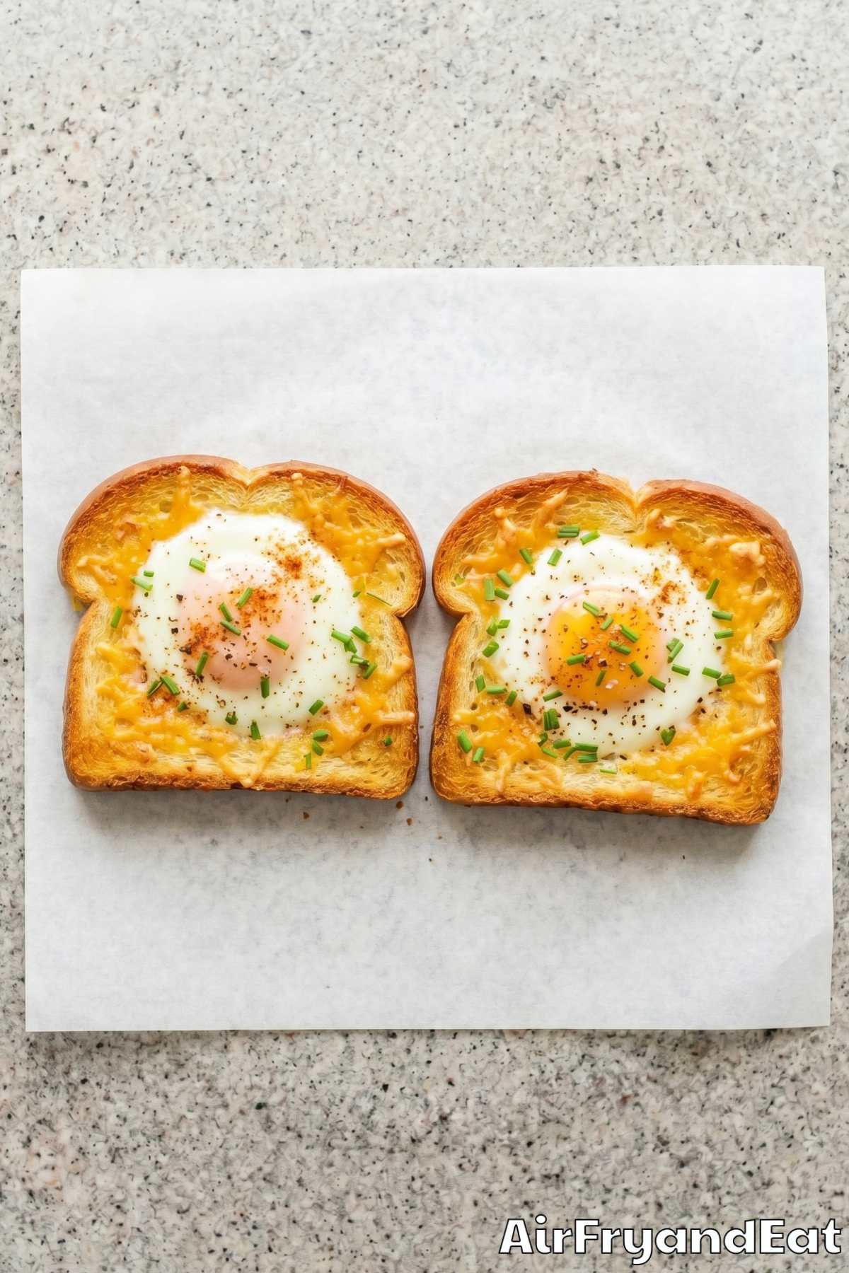 golden egg toast made in air fryer