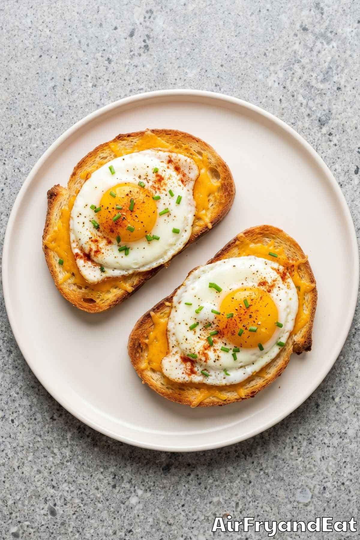 warm and toasty air fryer egg toast