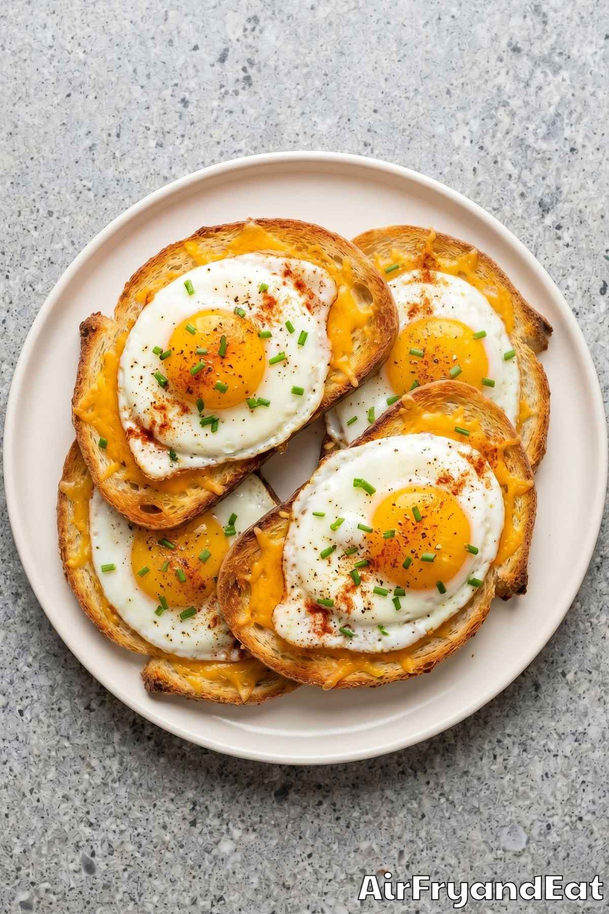 fluffy egg on crispy air fryer toast