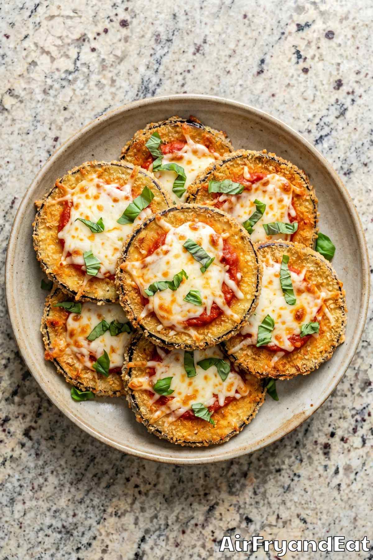 Comforting air fryer eggplant parmesan