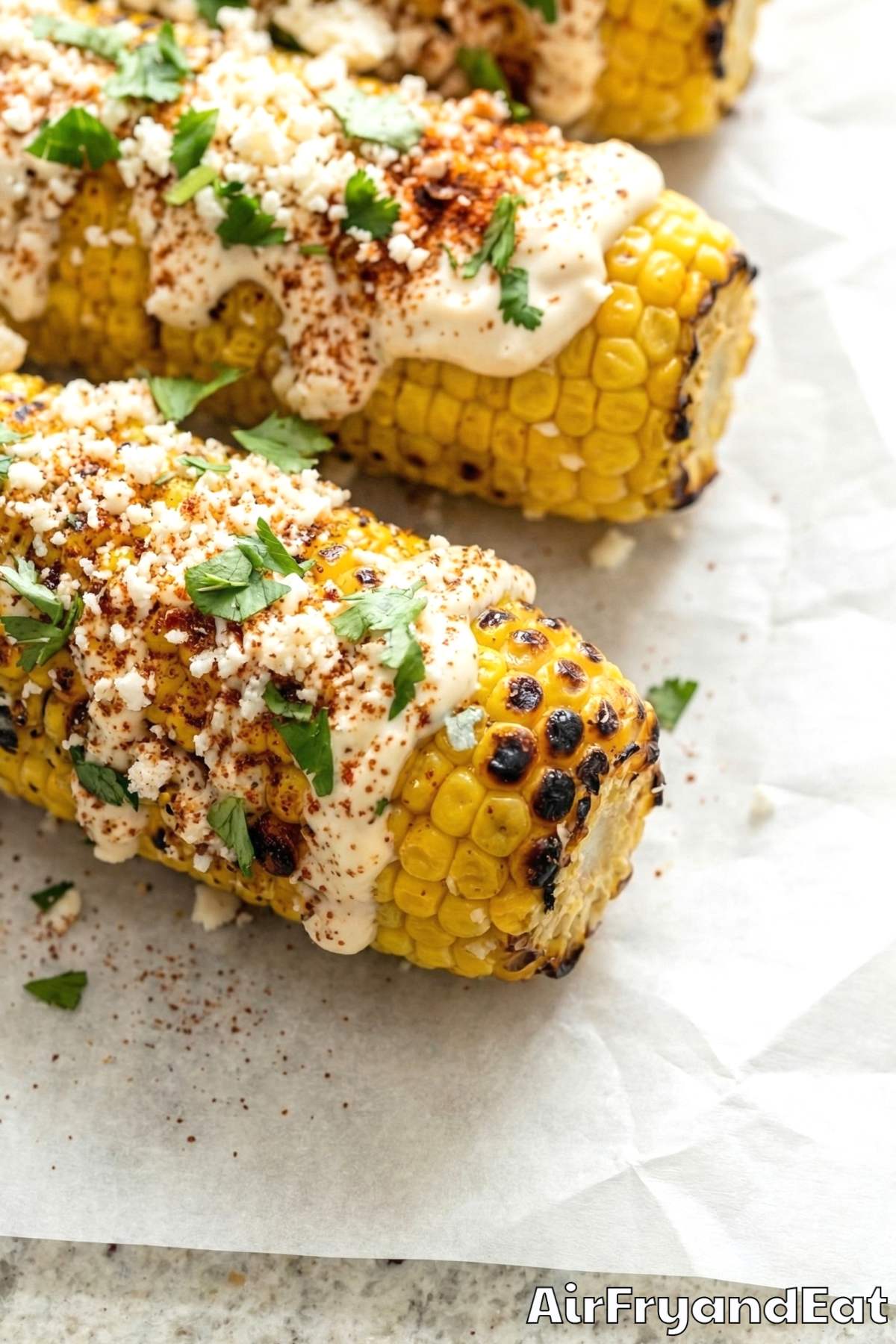 Flavorful air fryer elote street corn