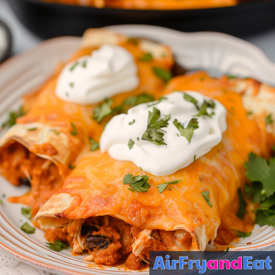 Air Fryer Chicken Enchiladas: The BEST Version | AirFryAndEat