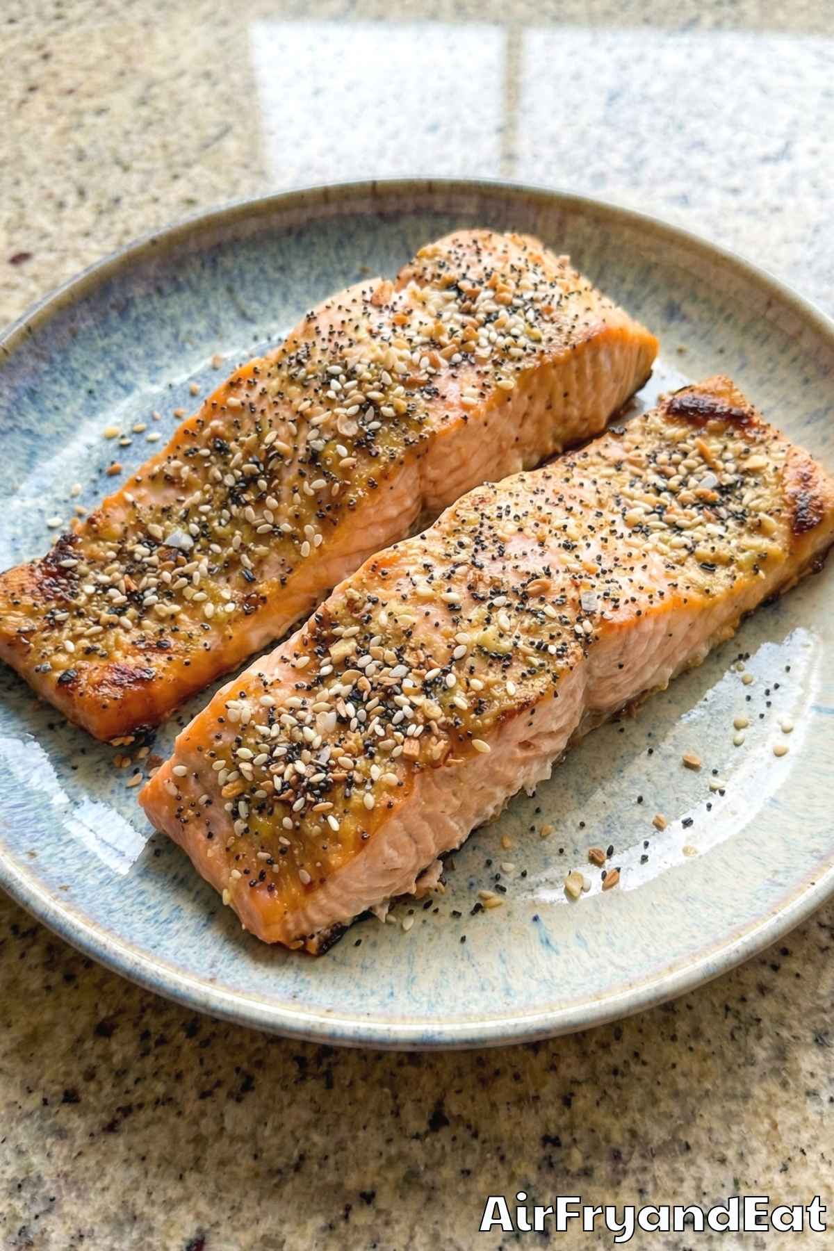 Flavorful air fryer everything bagel salmon