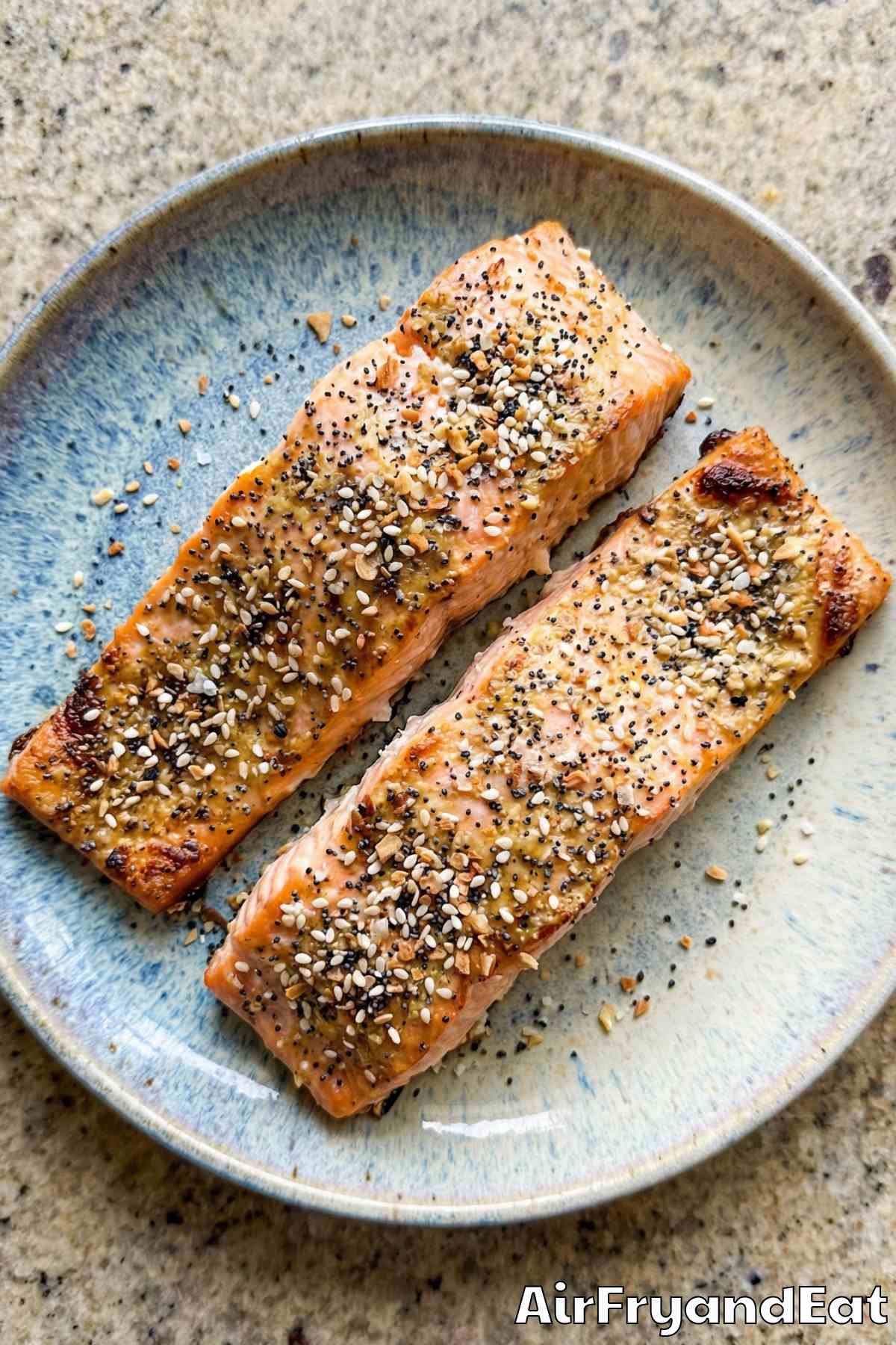 Golden air fryer everything bagel salmon