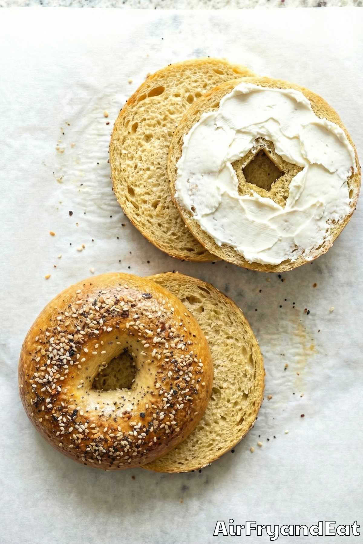 Freshly made air fryer everything bagels