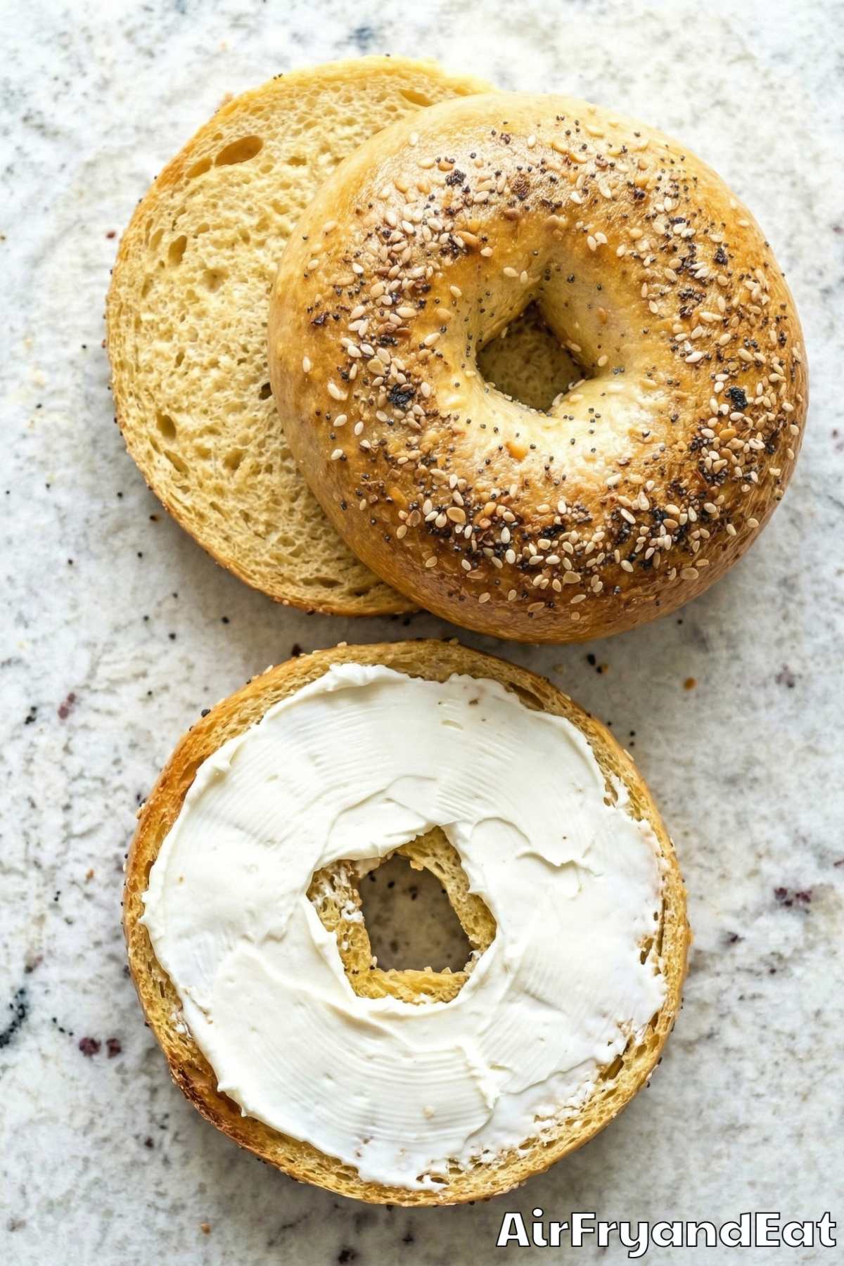 Irresistible golden air fryer everything bagels