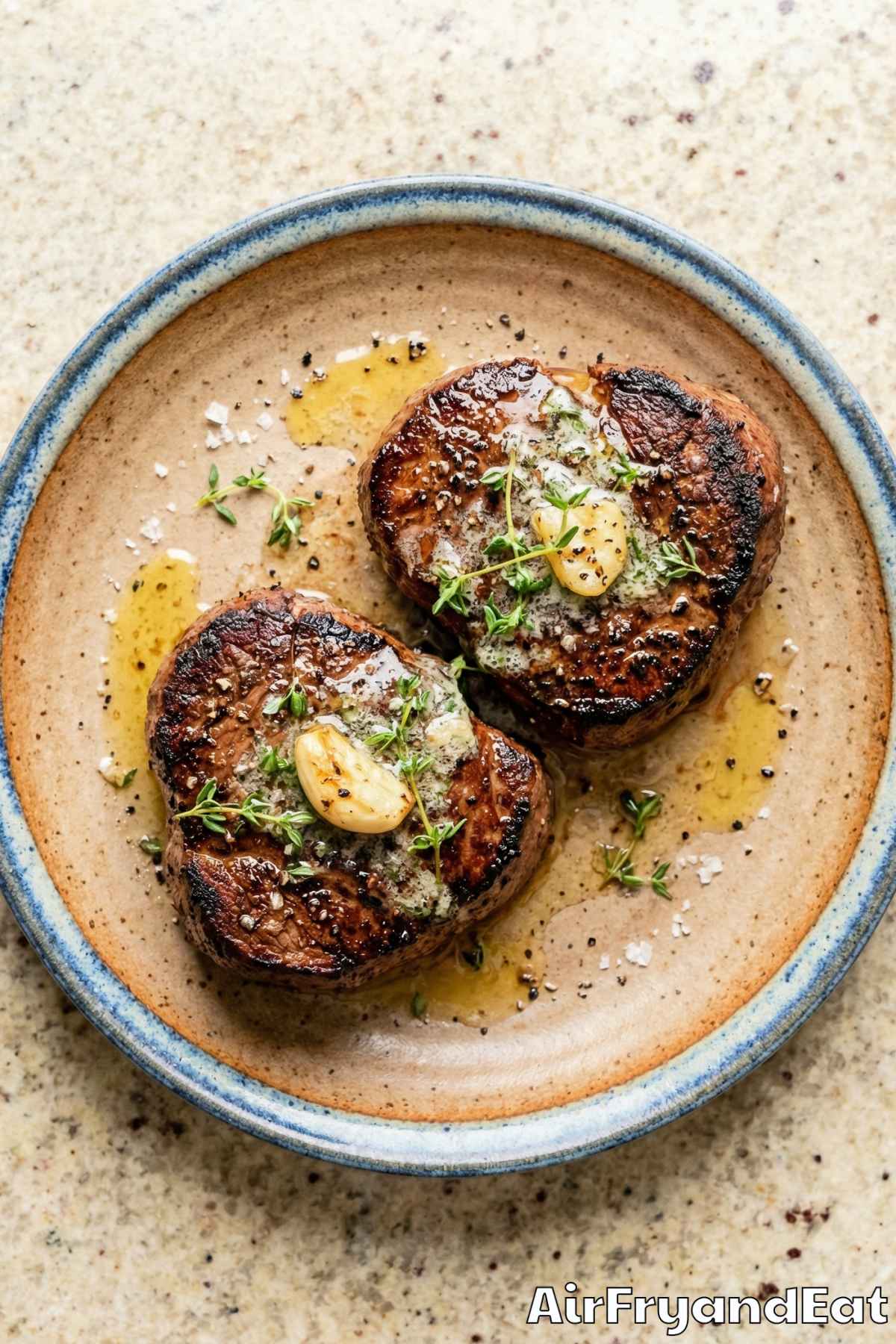 Succulent air fryer filet mignon dinner