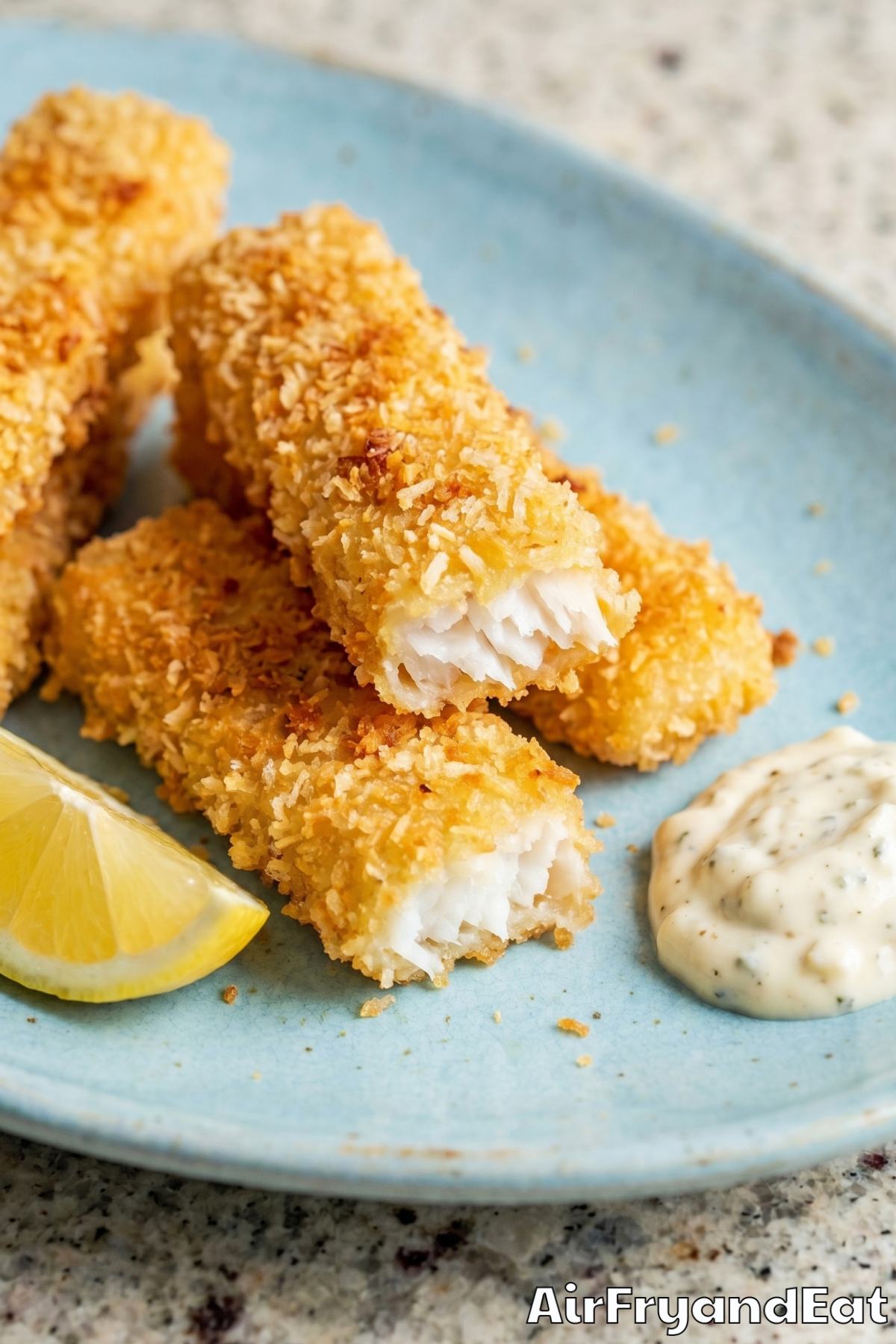 Easy air fryer fish sticks ready to eat