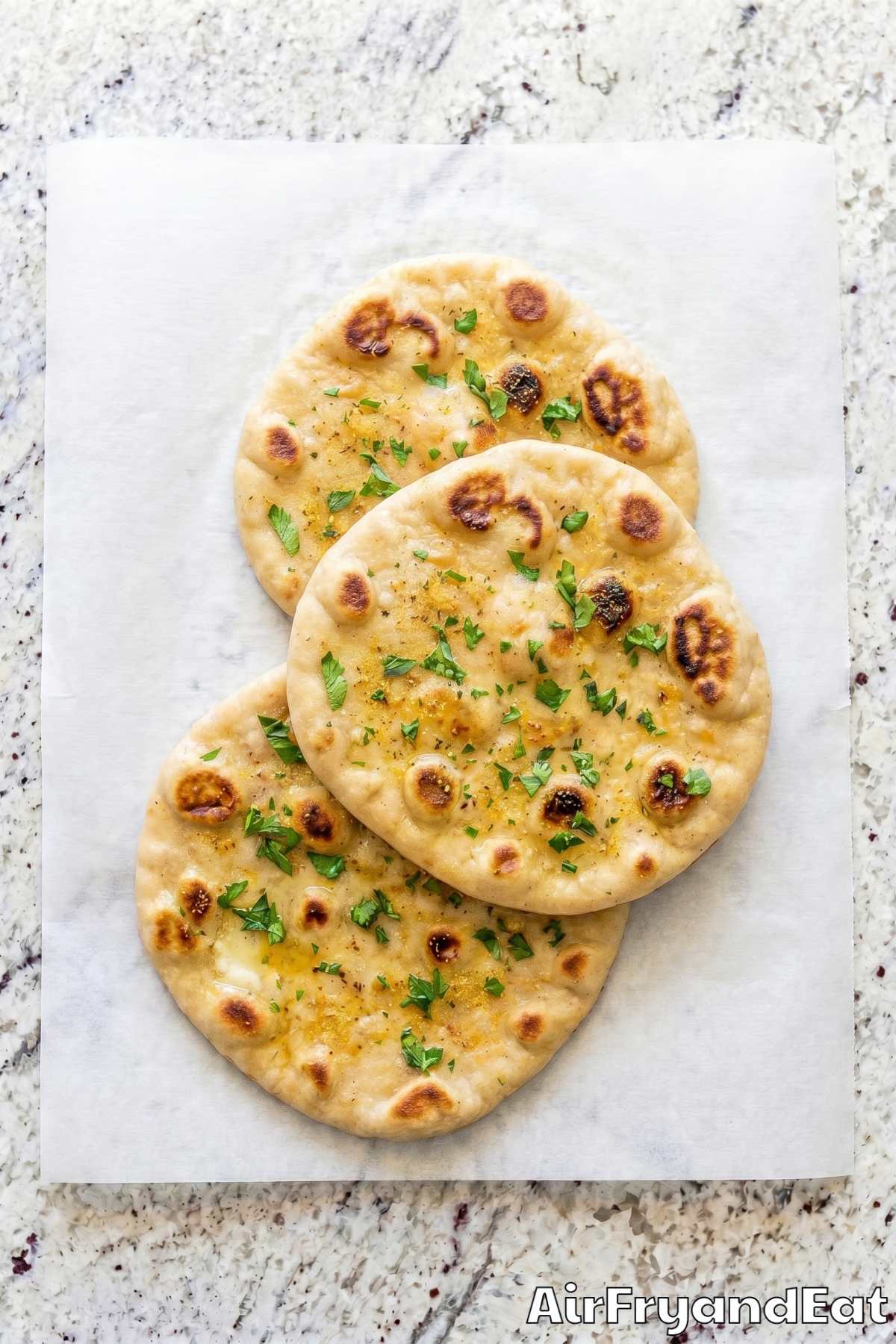 Warm homemade air fryer flatbread
