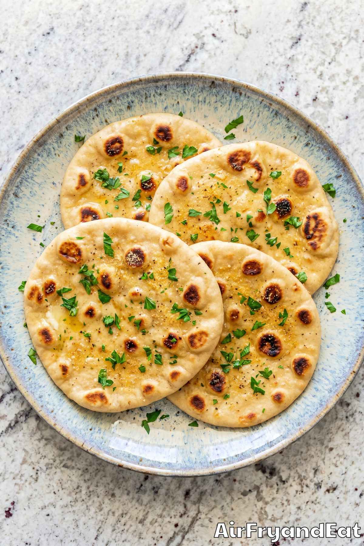 Simple air fryer flatbread fresh and warm