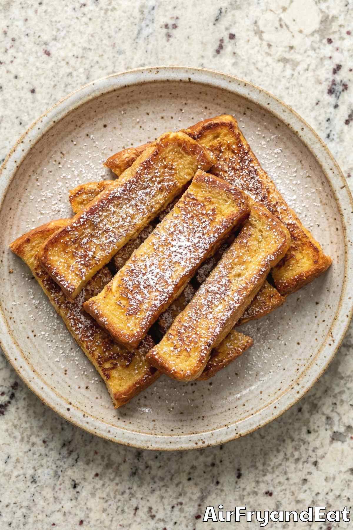 Perfect air fryer French toast sticks with dip