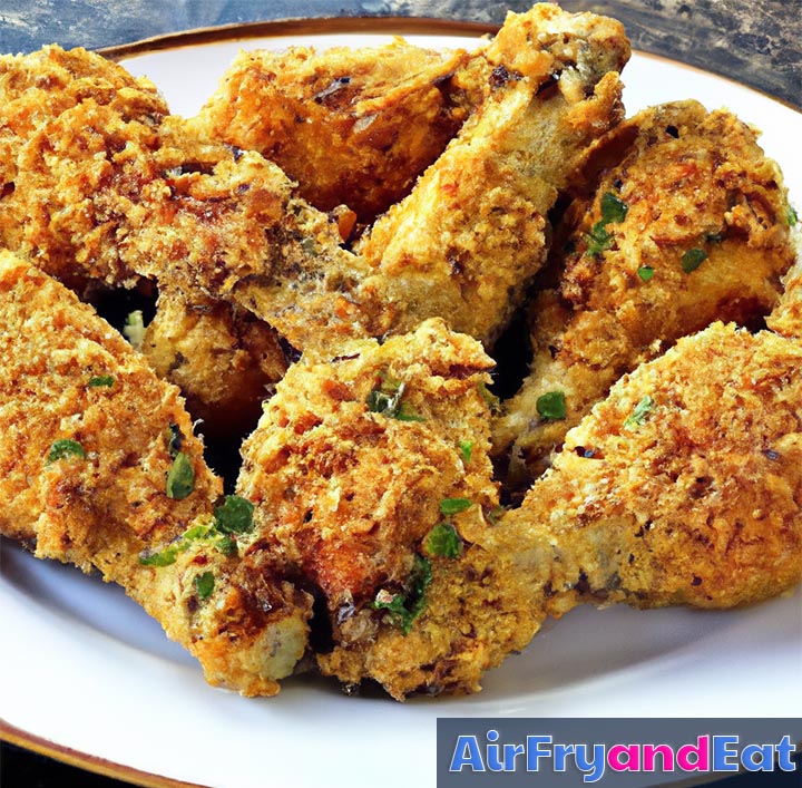 Air Fryer Chicken Drumsticks Panko Easy & Crispy AirFryAndEat