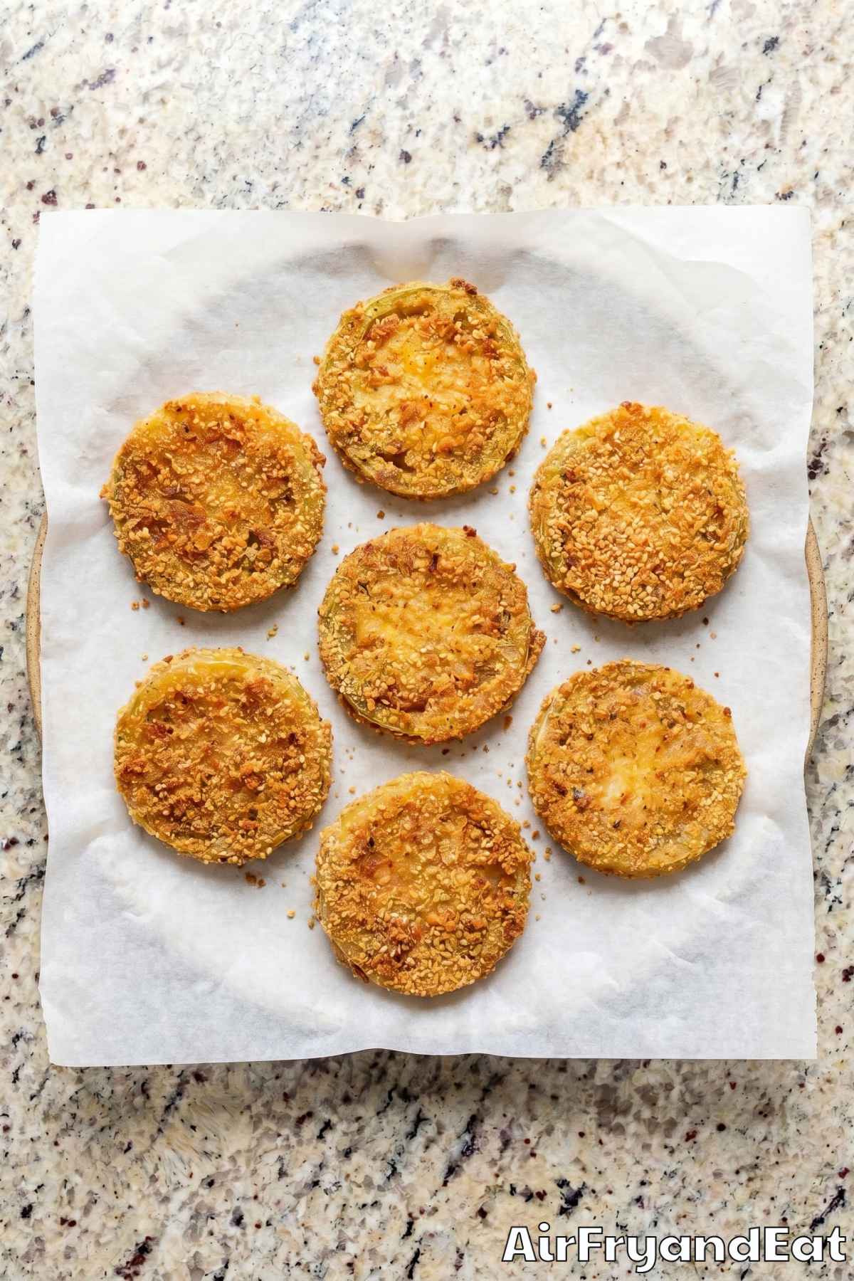 Simple air fryer fried green tomatoes