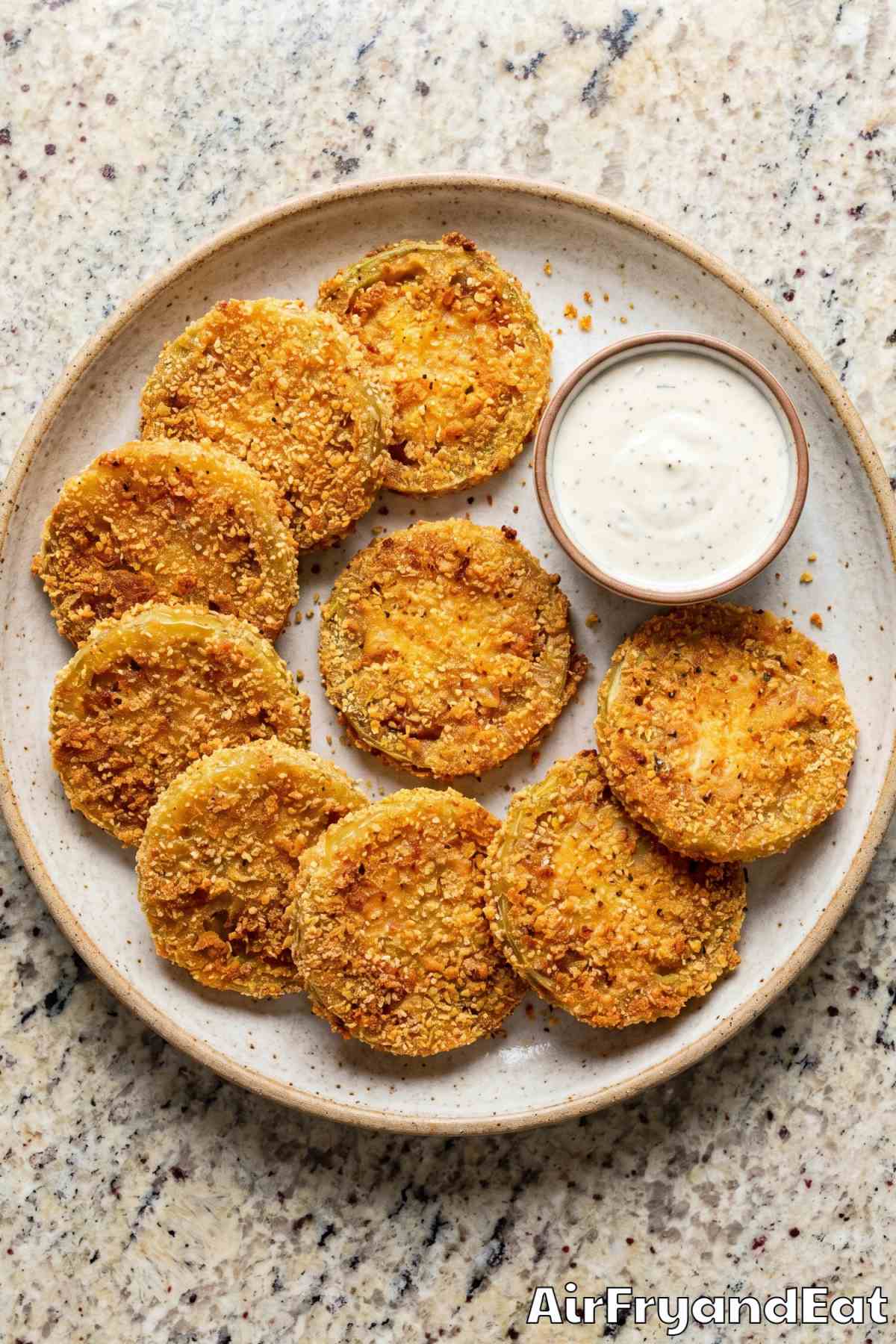 Perfect air fryer fried green tomatoes
