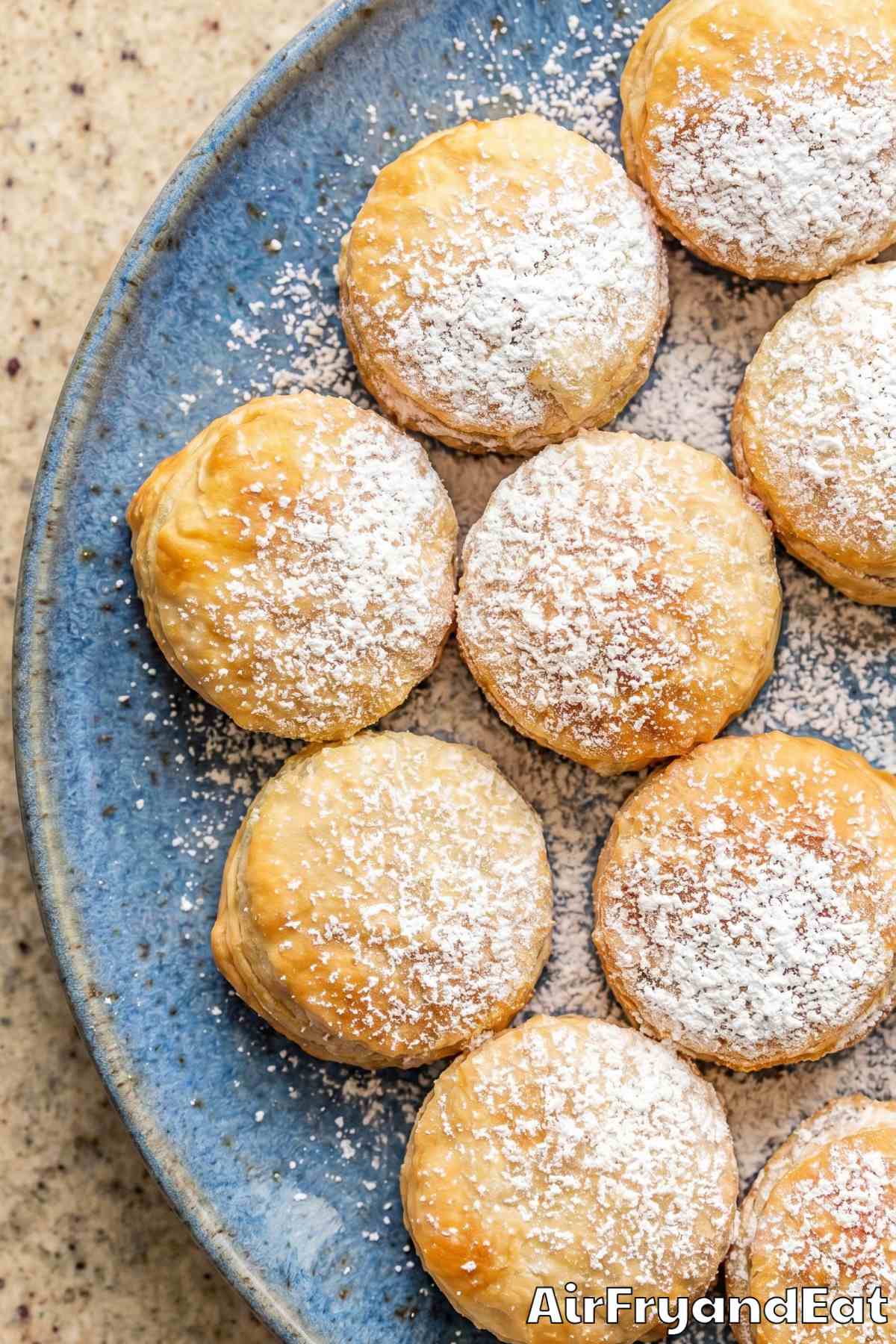 Fluffy air fryer fried Oreos on parchment