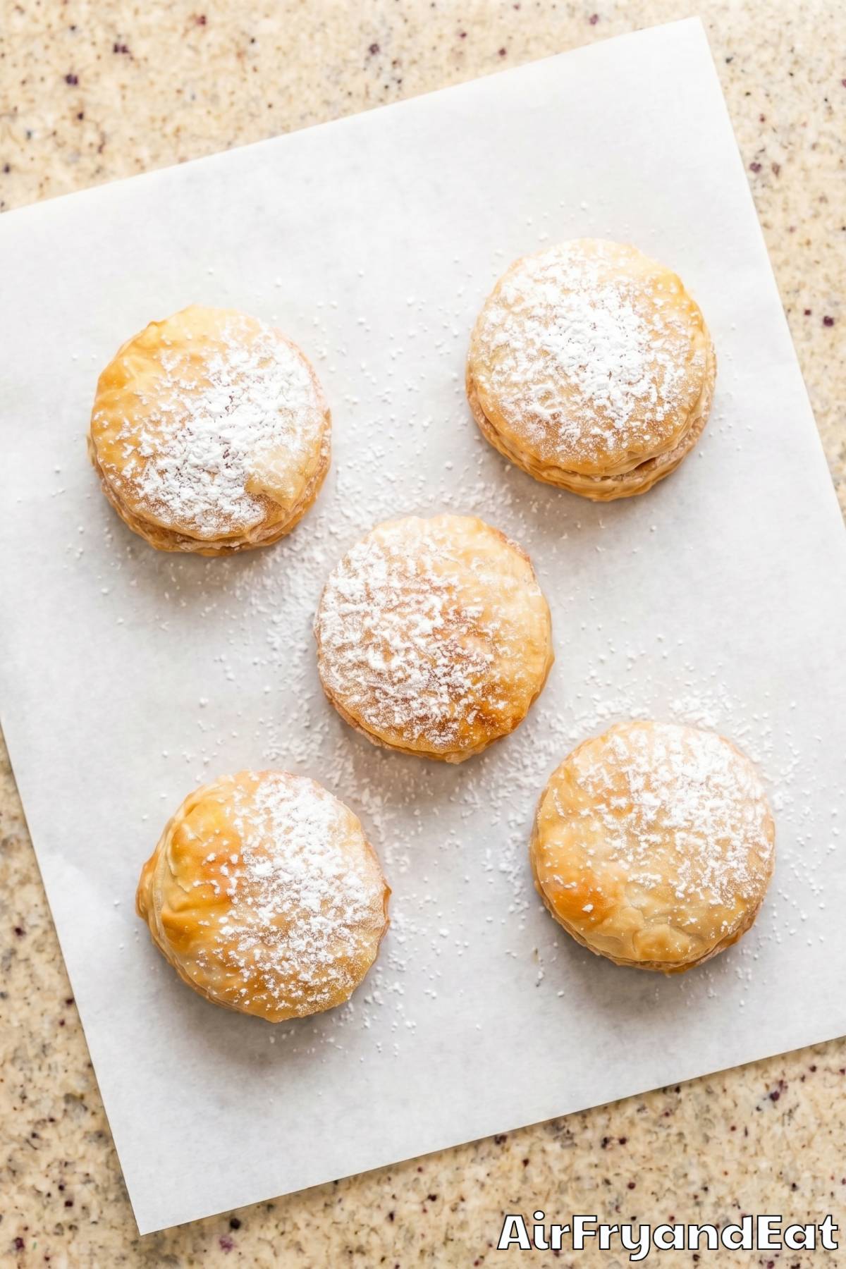 Sweet air fryer fried Oreos dusted sugar