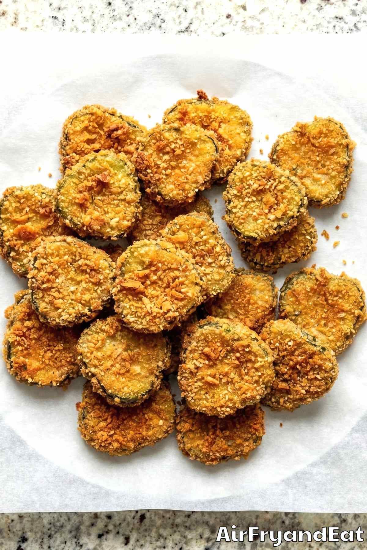 Perfectly golden air fryer fried pickles
