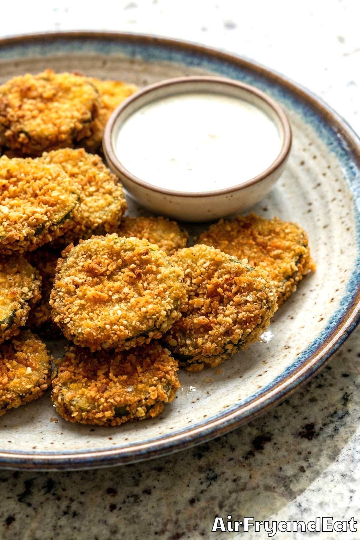 Easy air fryer fried pickles served warm
