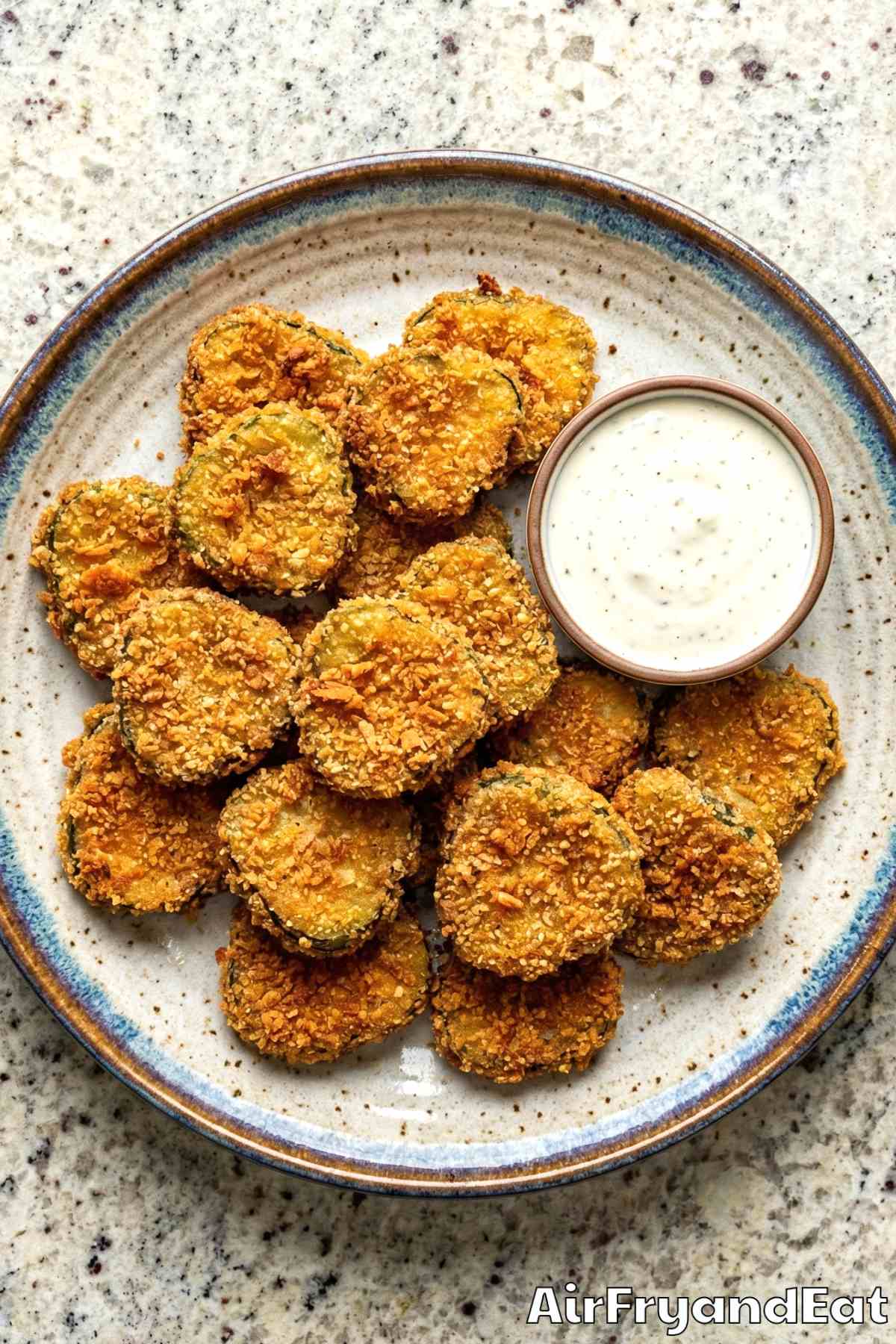 Crunchy homemade air fryer fried pickles