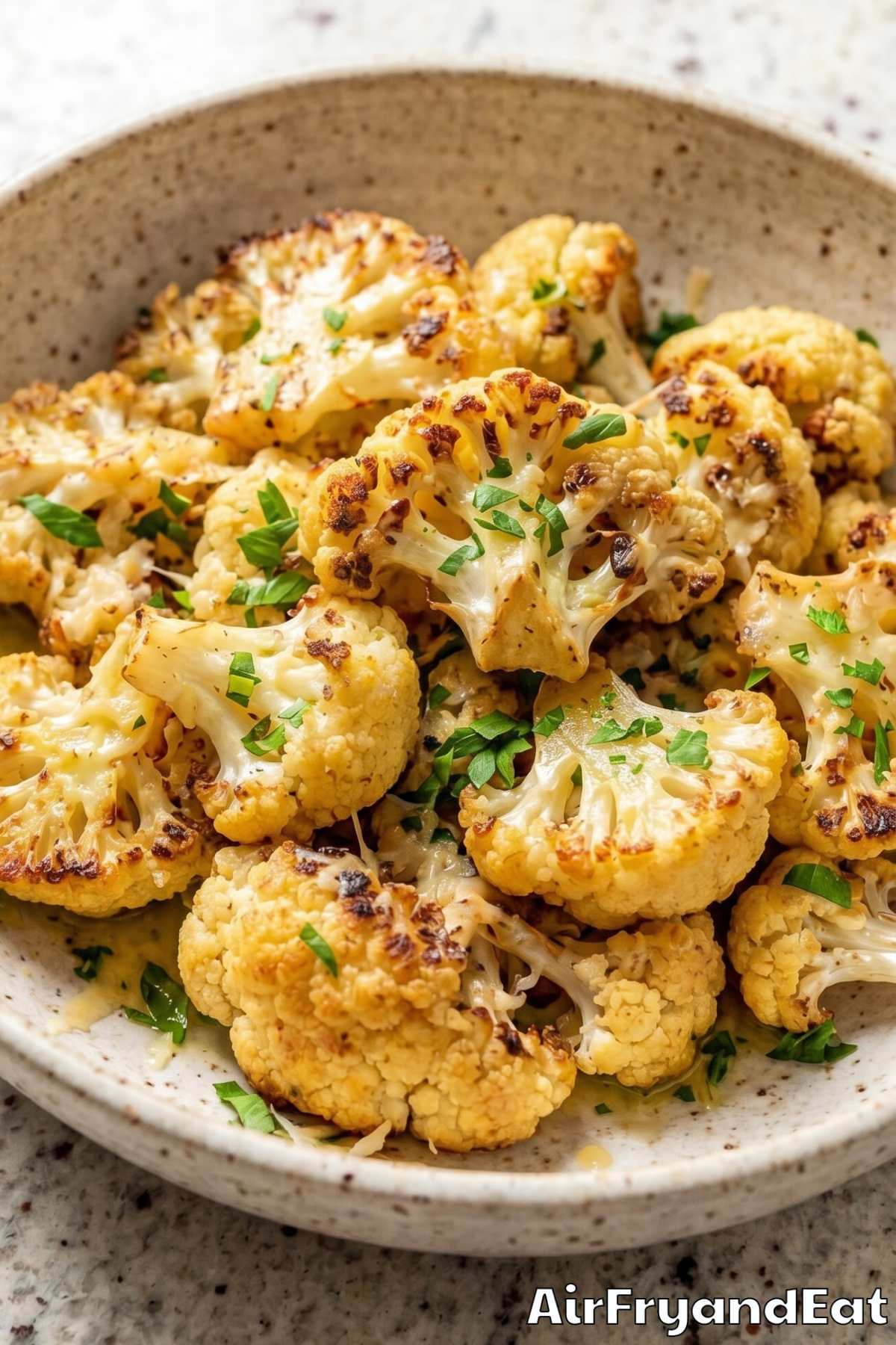 Perfectly cooked air fryer frozen cauliflower