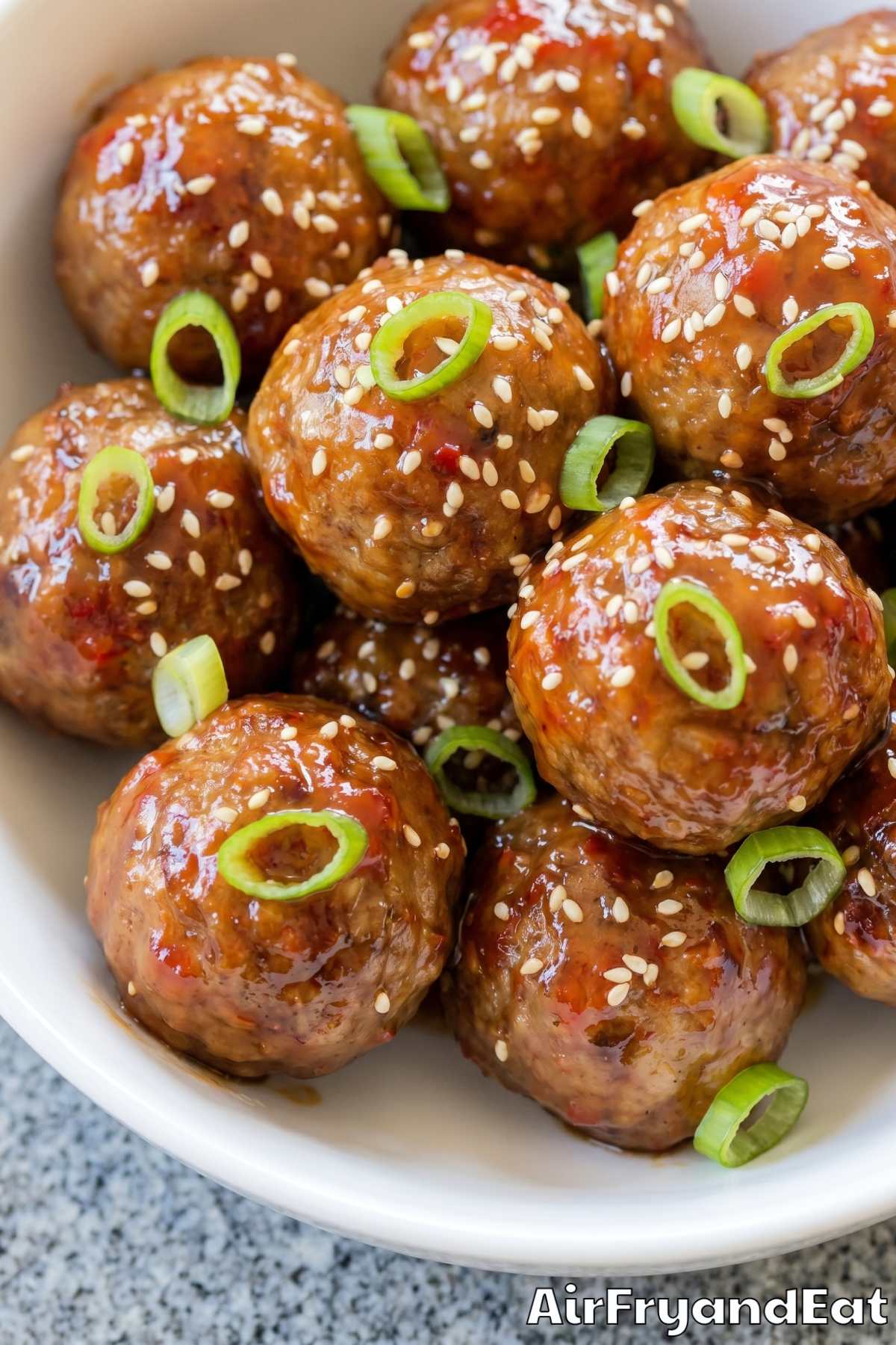 tender air fryer frozen meatballs served warm