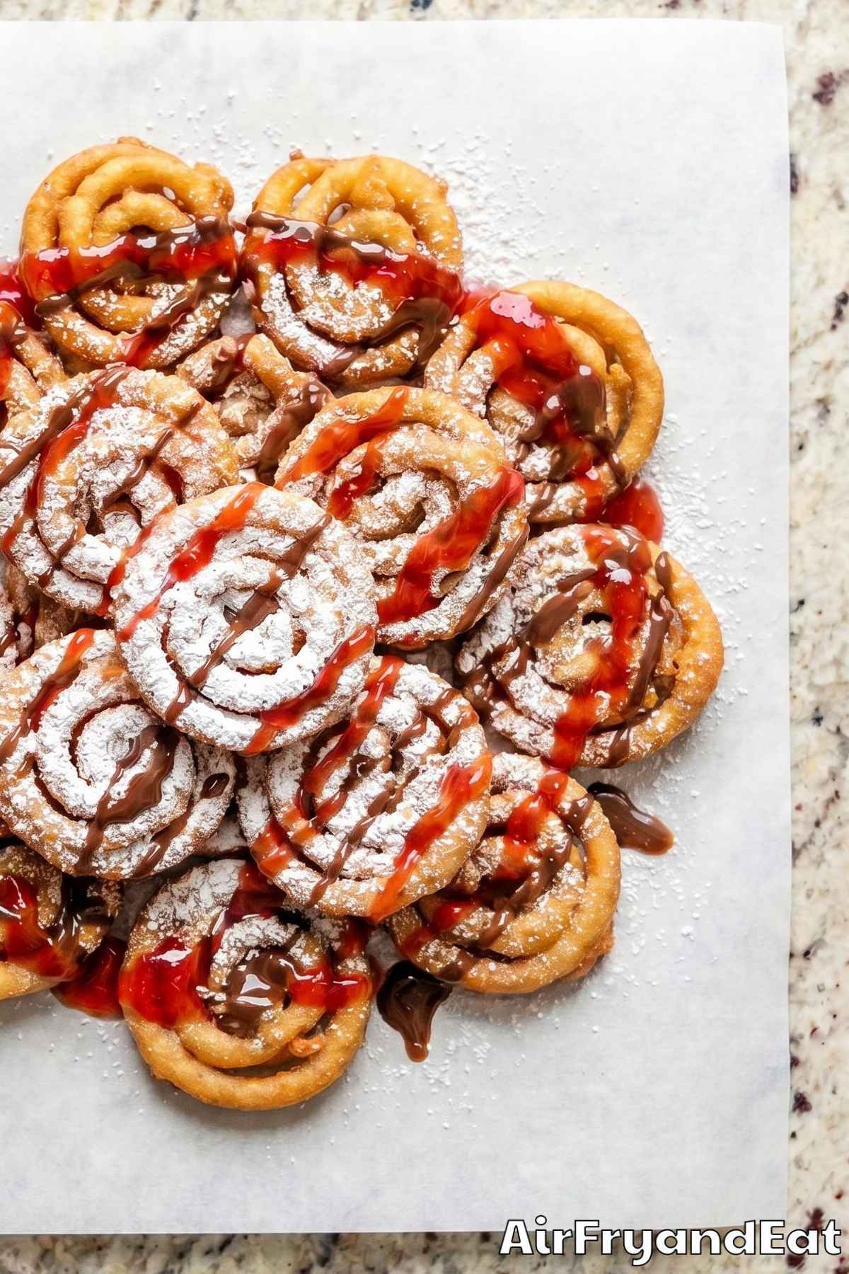 Irresistible air fryer funnel cake bites