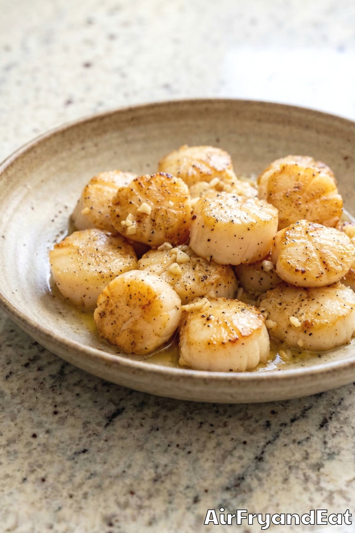 Succulent air fryer garlic butter scallops