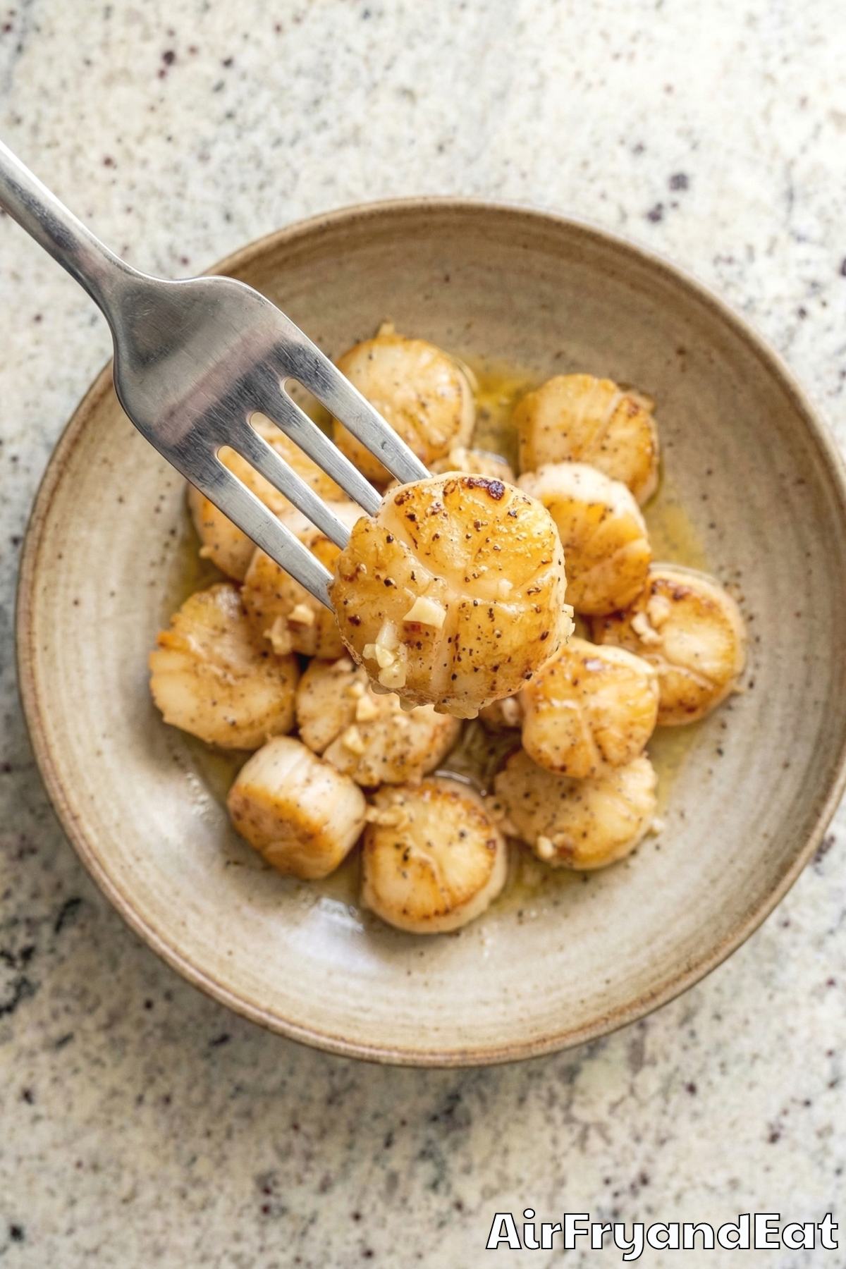 Savory air fryer garlic butter scallops