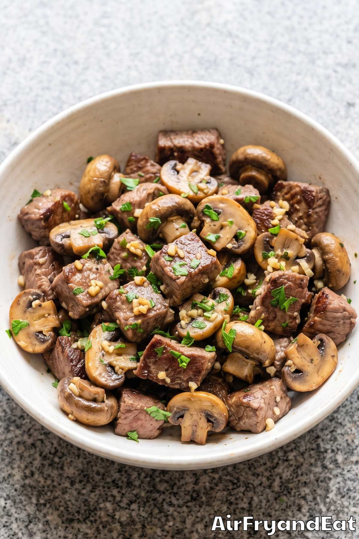 Savory garlic steak and mushrooms