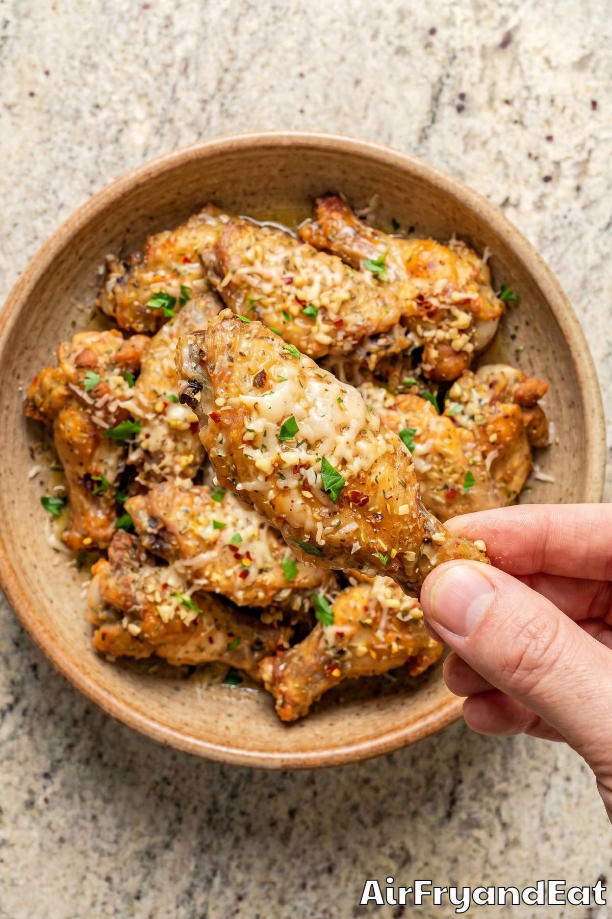 Irresistible air fryer garlic parmesan wings