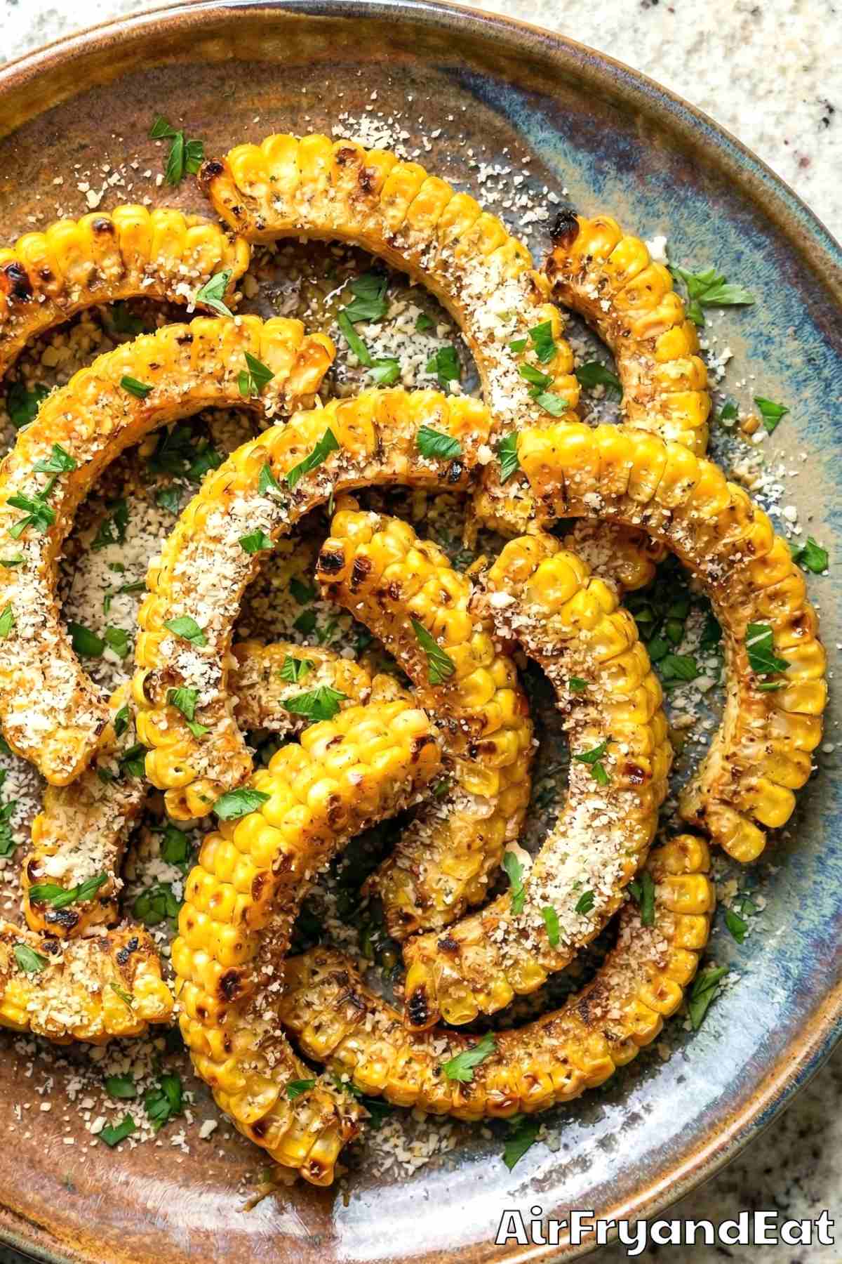 Irresistible garlic parmesan corn ribs air fryer