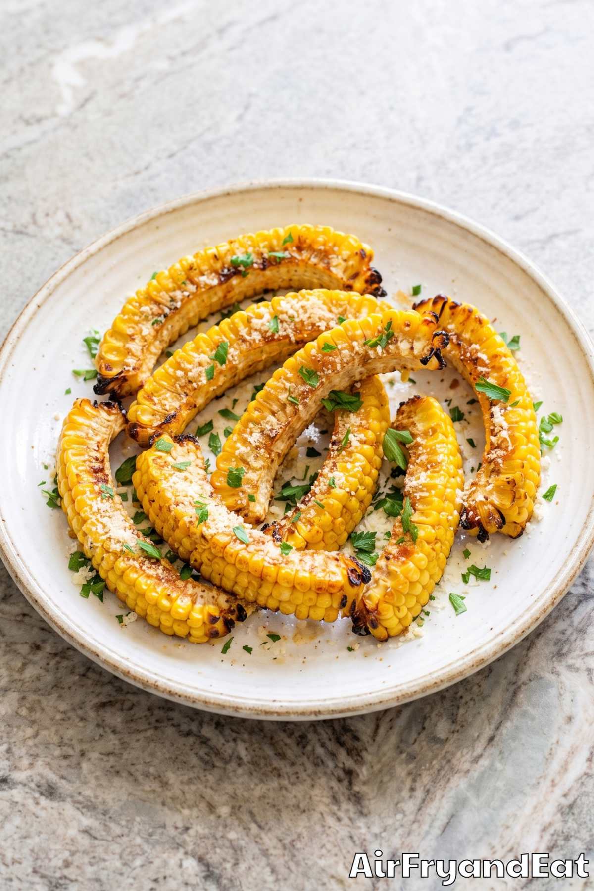 Cheesy garlic parmesan corn ribs
