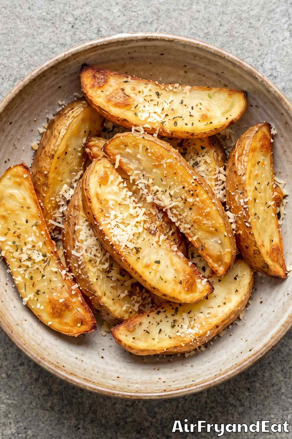 Crispy parmesan potato wedges