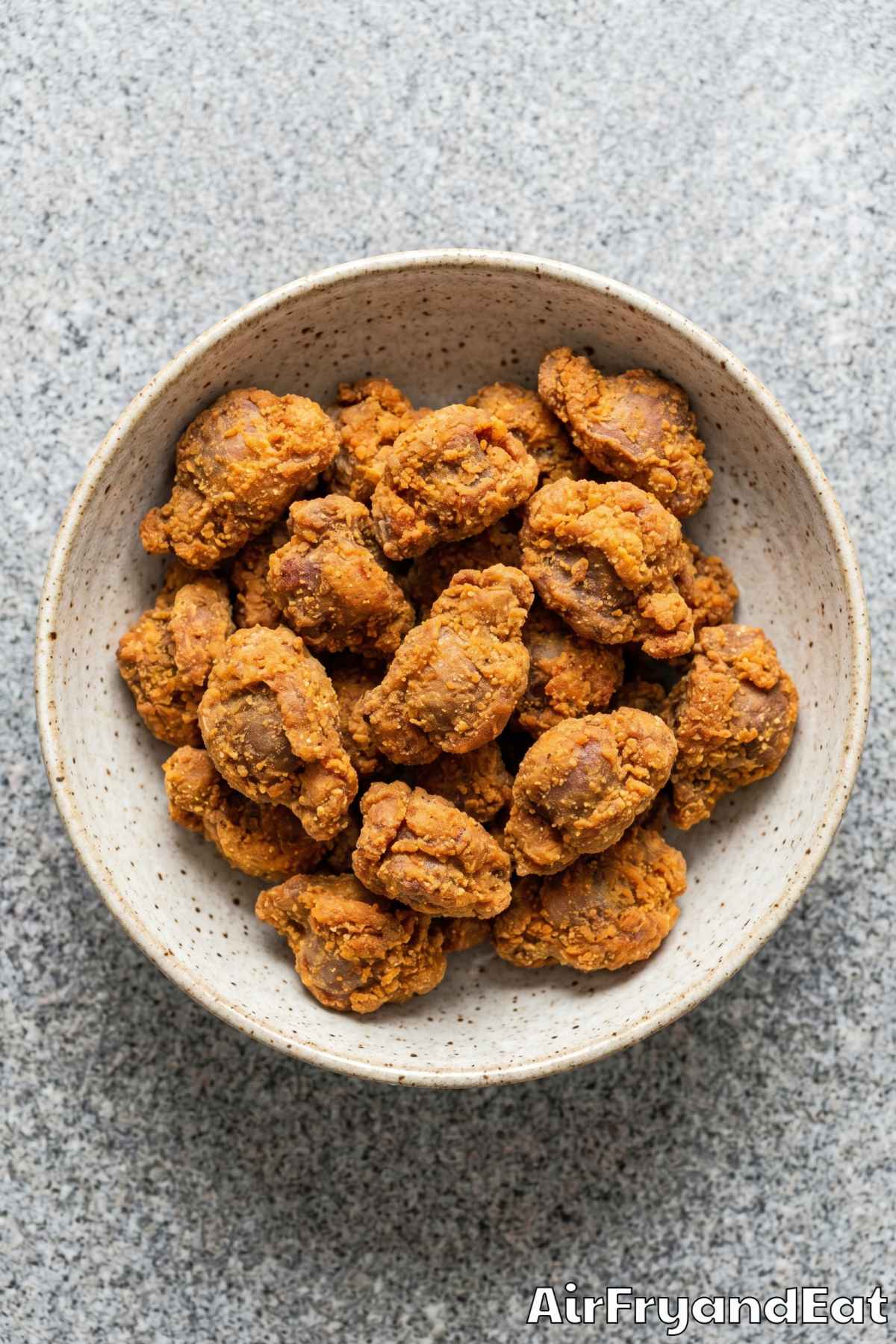 Tender air fryer gizzards ready to eat