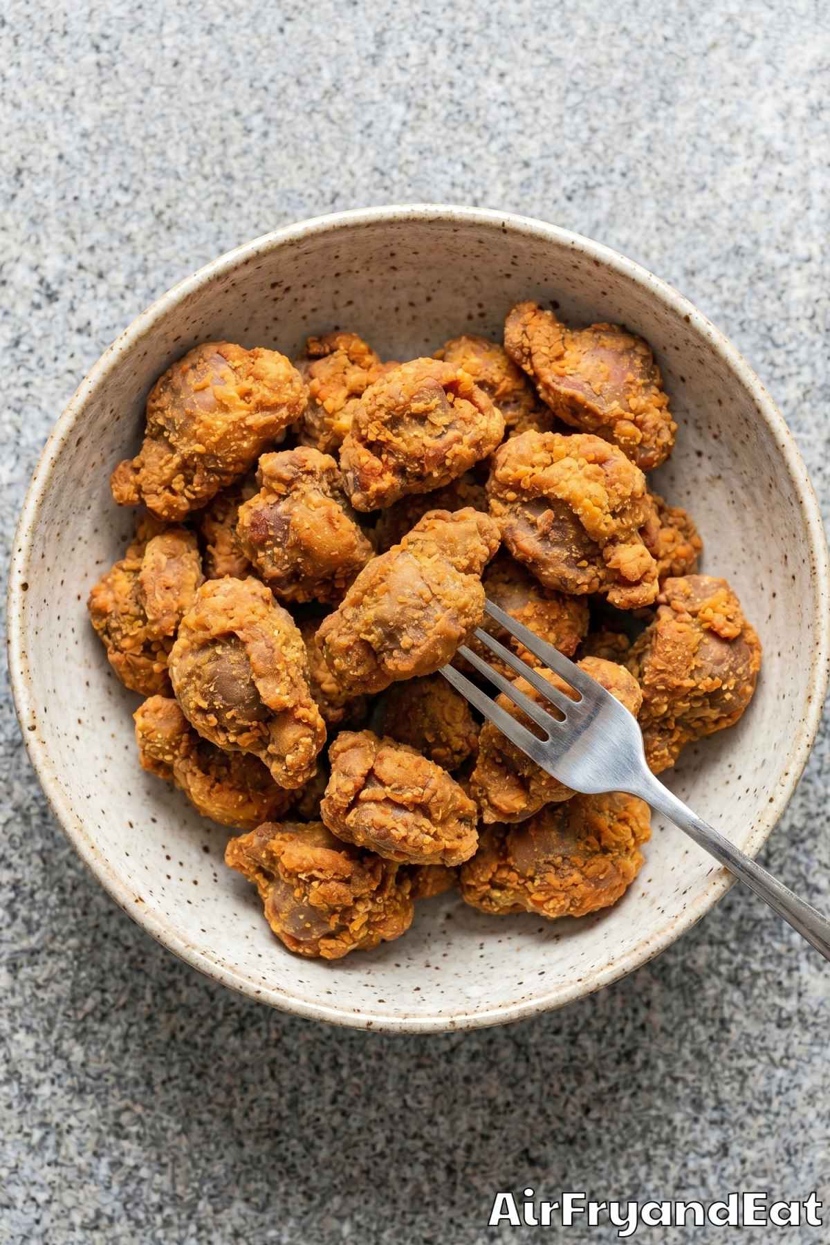 Savory air fryer gizzards perfectly cooked