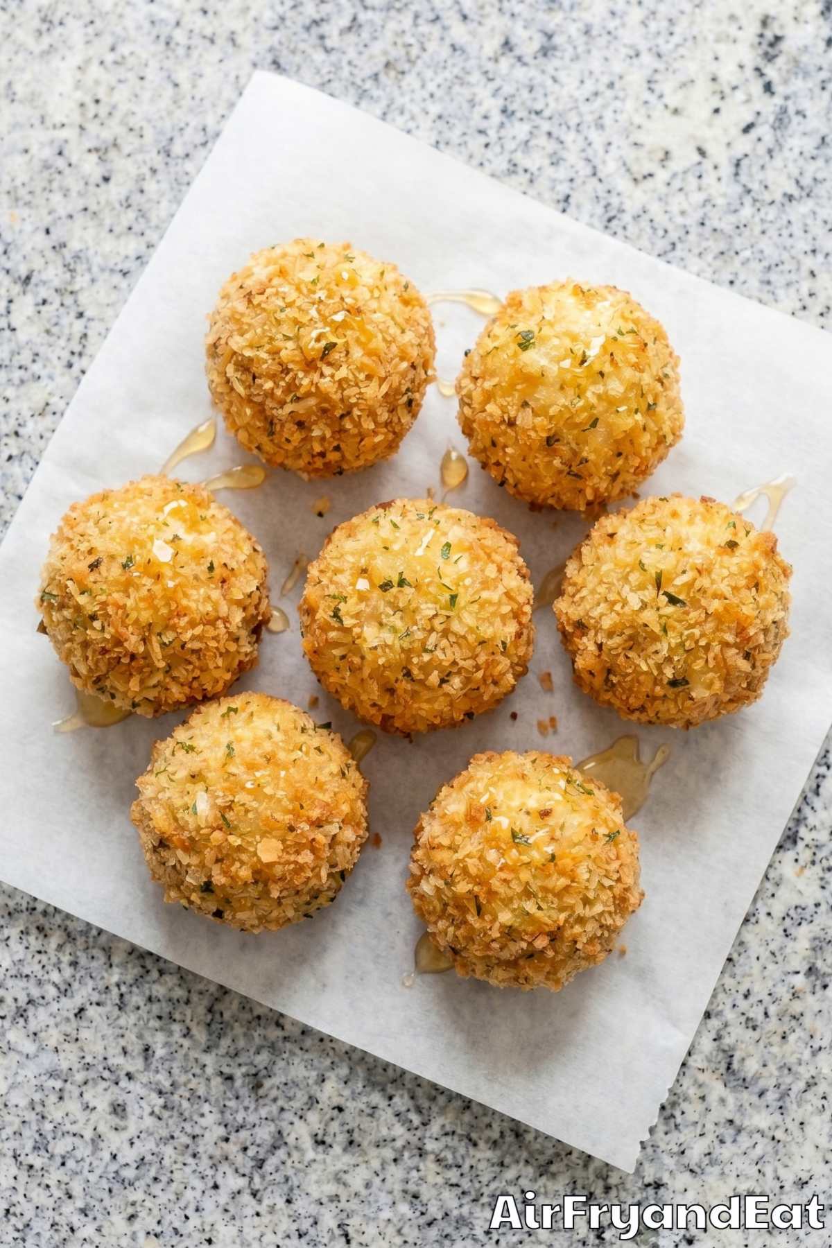 Perfect air fryer goat cheese balls stacked