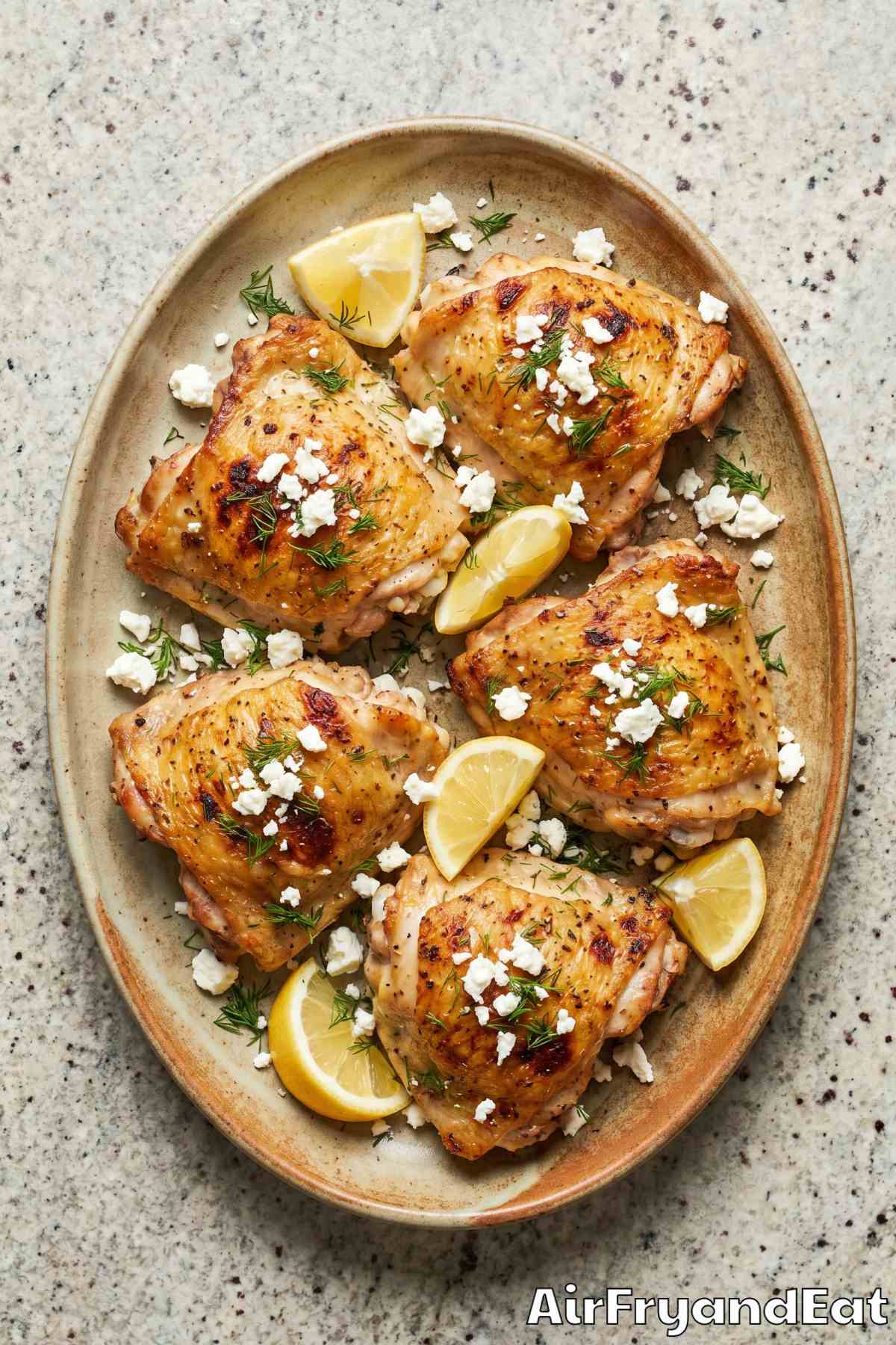 Juicy air fryer Greek chicken with herbs