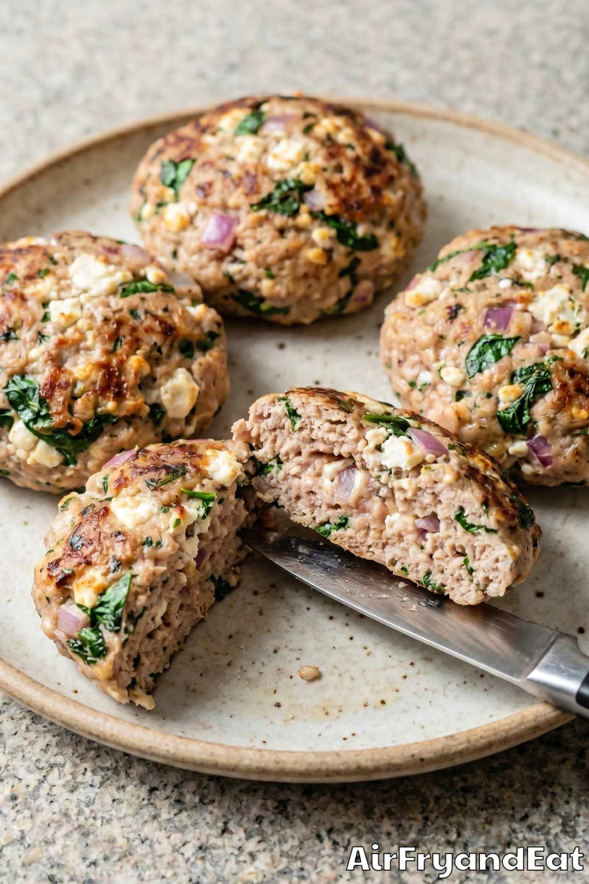 fresh greek turkey burgers made in air fryer