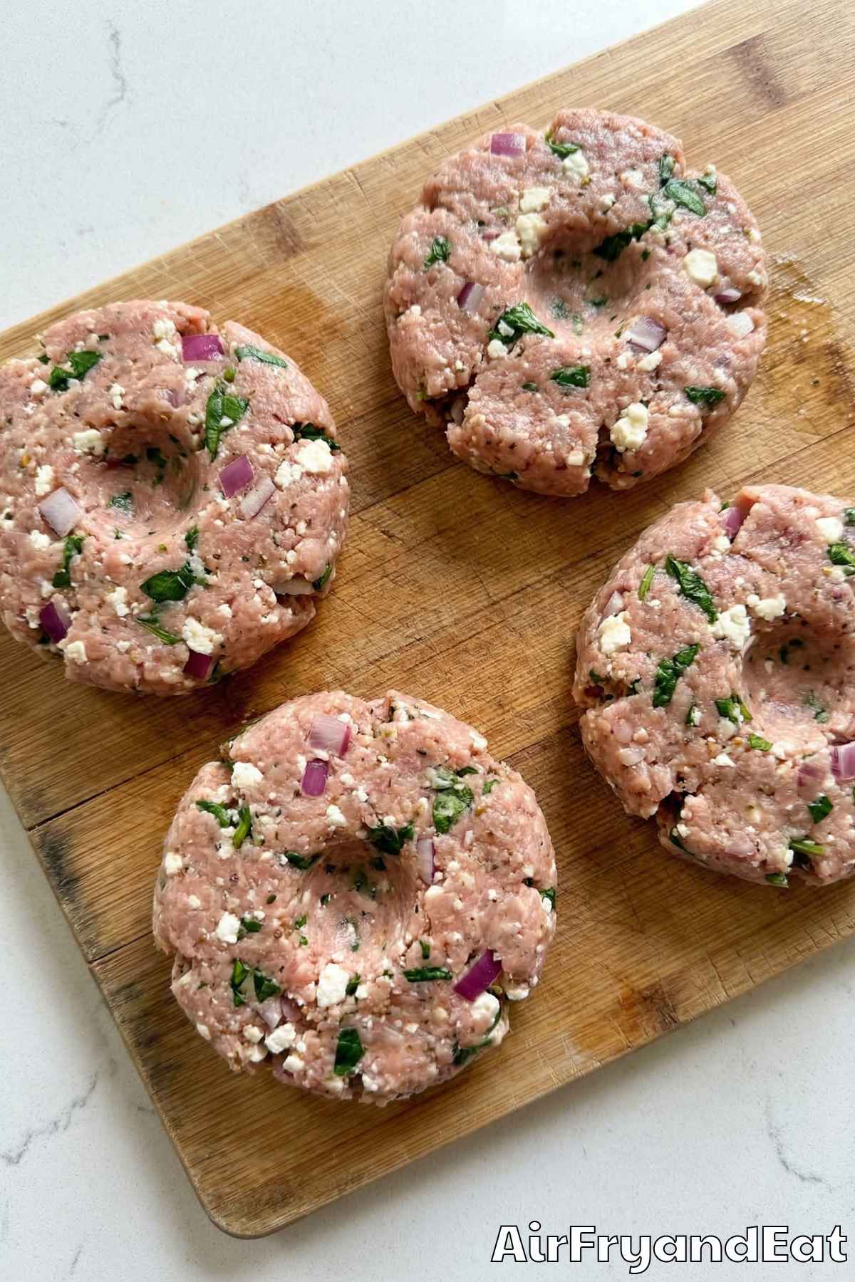 Air Fryer Greek Turkey Burgers Step 2
