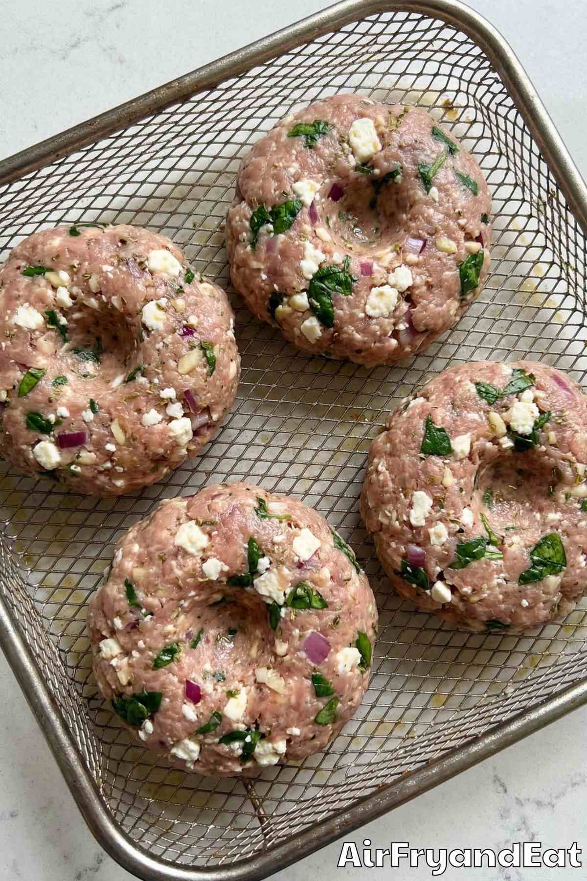Air Fryer Greek Turkey Burgers Step 3