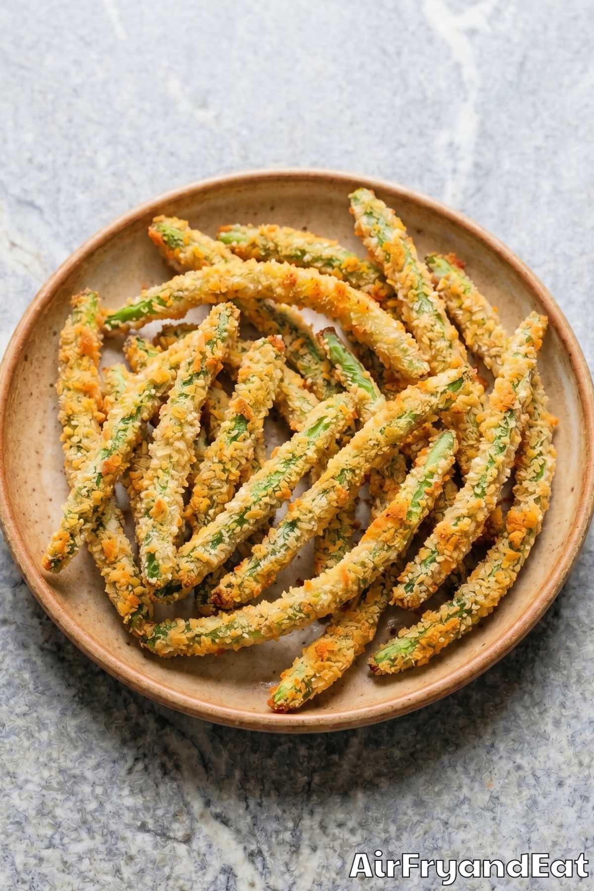 Seasoned air fryer green bean fries