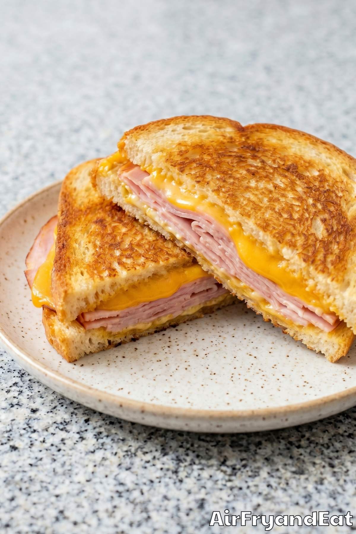 Perfect air fryer grilled cheese and ham